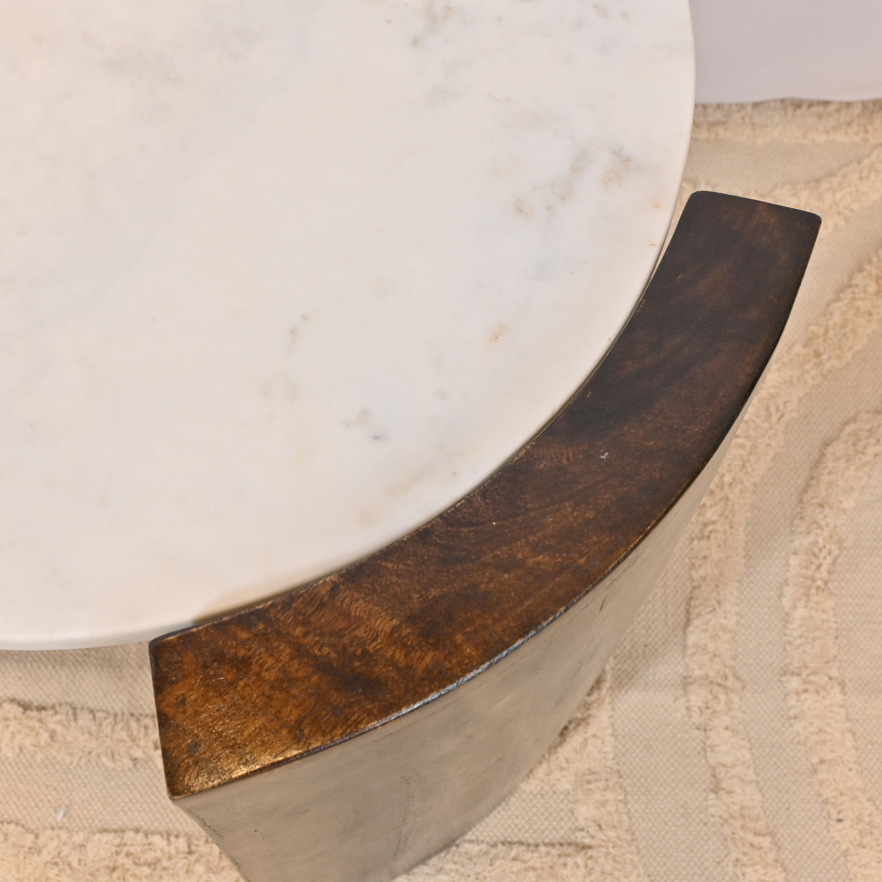 طاولة زينة مربعة بسطح خشب من لايف ستايل - 45x35x50 سم-furniture-livingroom-sideandendtables-image-4