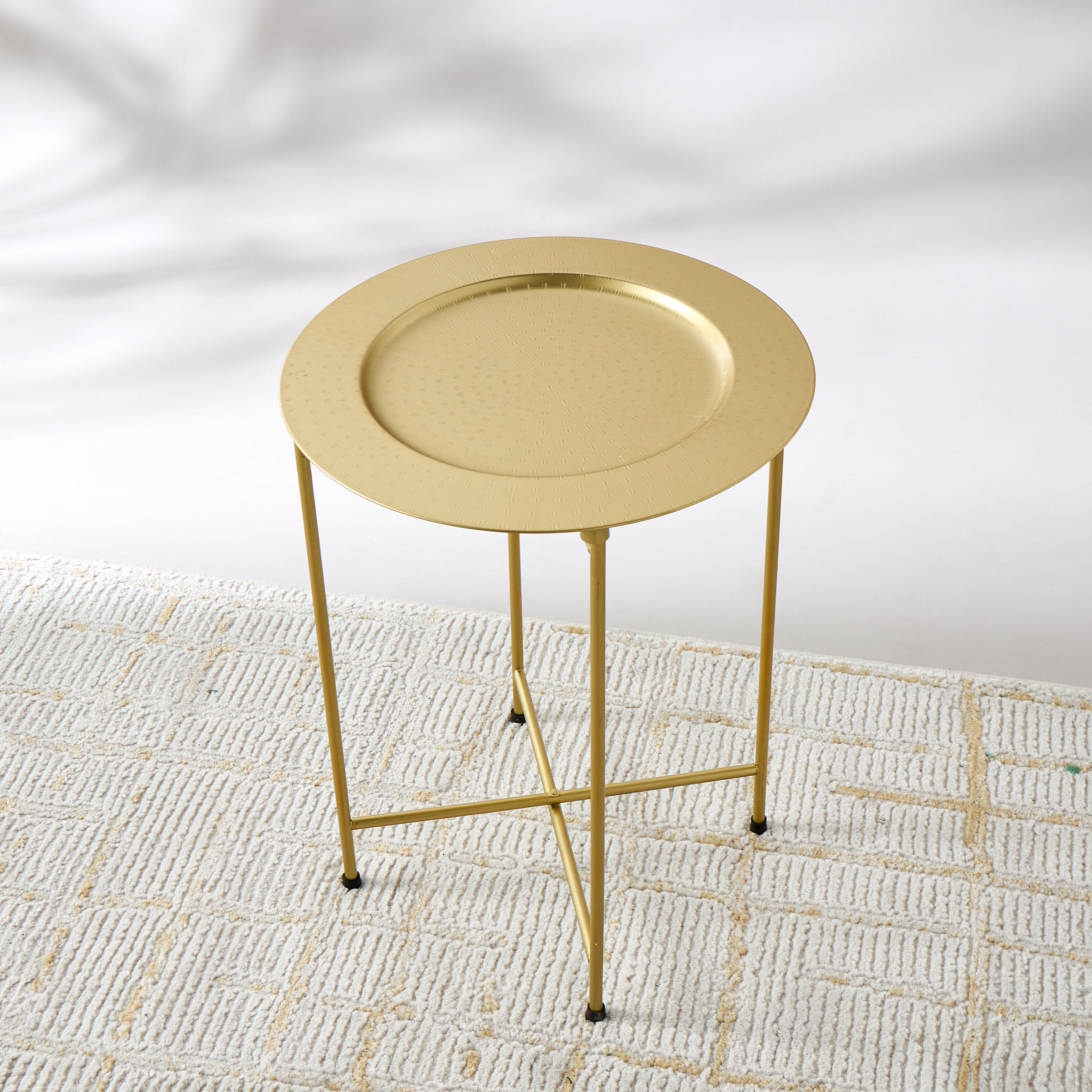 طاولة جانبية مستديرة بارزة الملمس - 36x46 سم-furniture-livingroom-sideandendtables-image-1