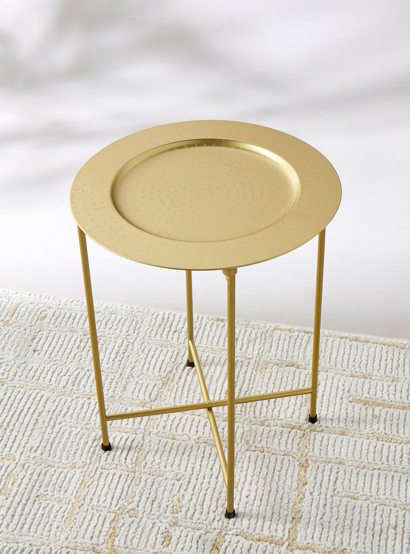 طاولة جانبية مستديرة بارزة الملمس - 36x46 سم-furniture-livingroom-sideandendtables-image-1