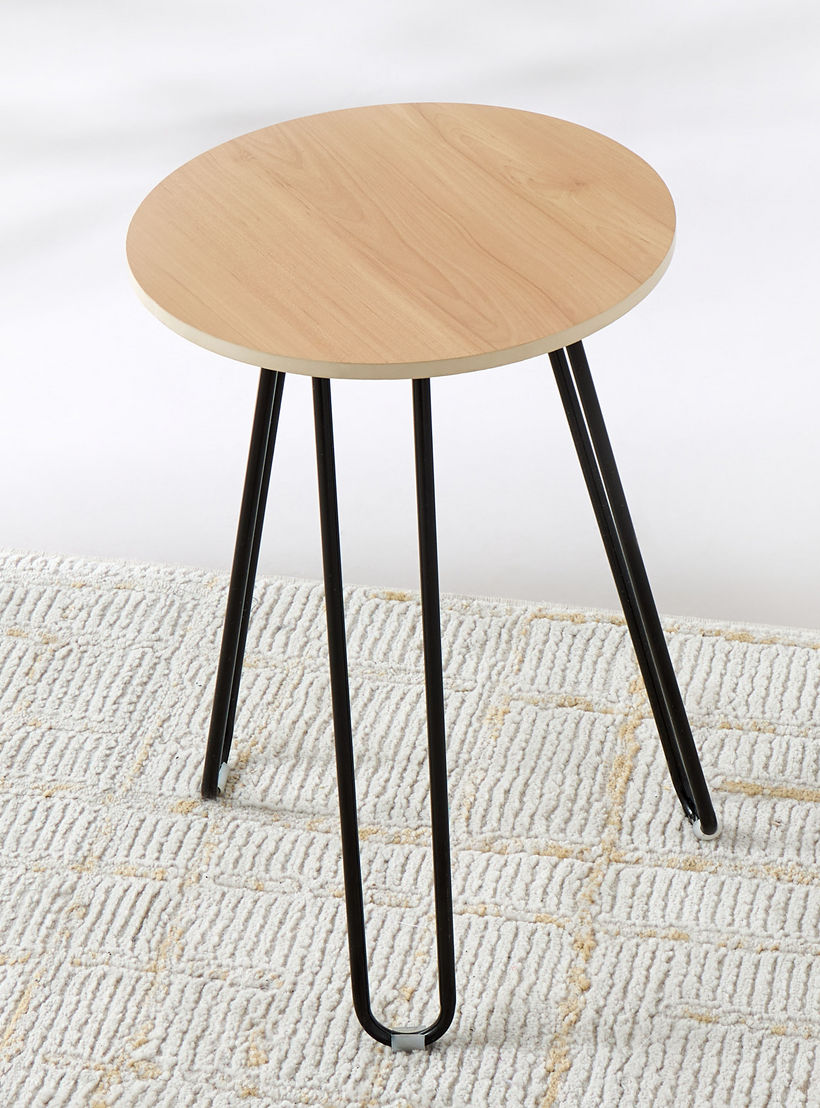 طاولة جانبية مستديرة بأرجل رفيعة شكل دبابيس الشعر - 29x46 سم-furniture-livingroom-sideandendtables-image-1