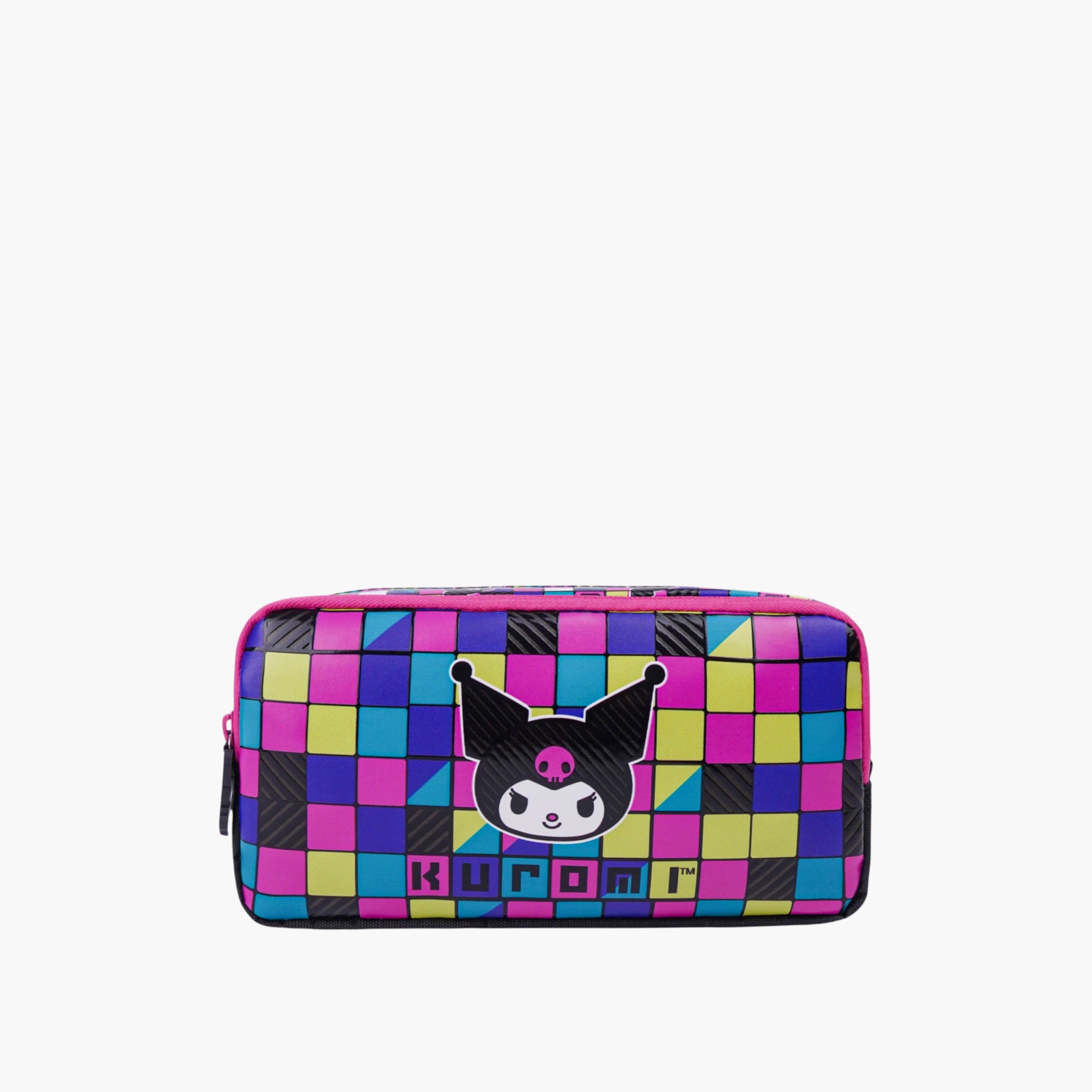 Sanrio Kuromi Print 2-Compartment Pencil Pouch with Zip Closure-school-stationery-pencilcases-image-1
