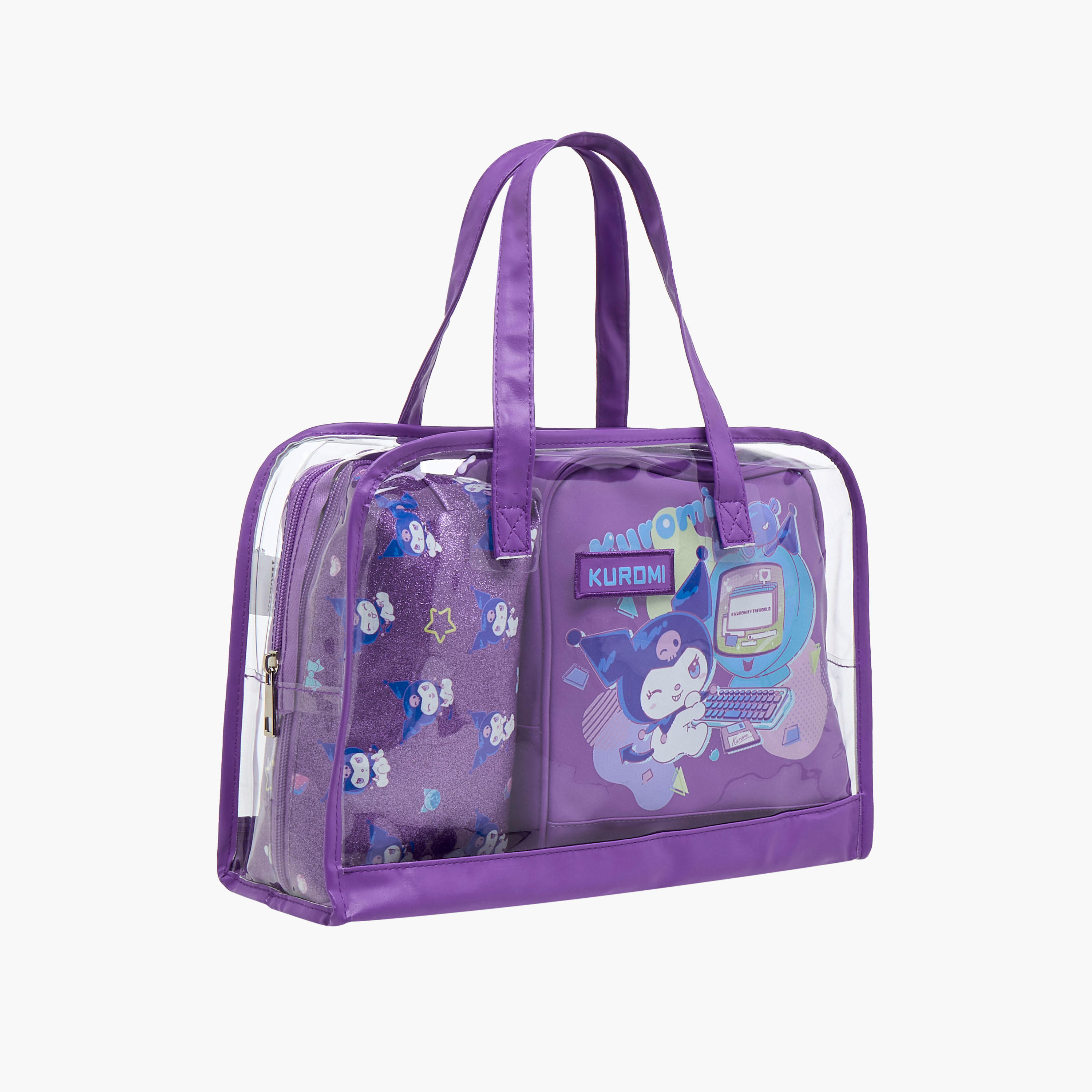 Sanrio 3-Piece Kuromi Print Cosmetic Bag Set-school-lunchessentials-lunchbags-image-3
