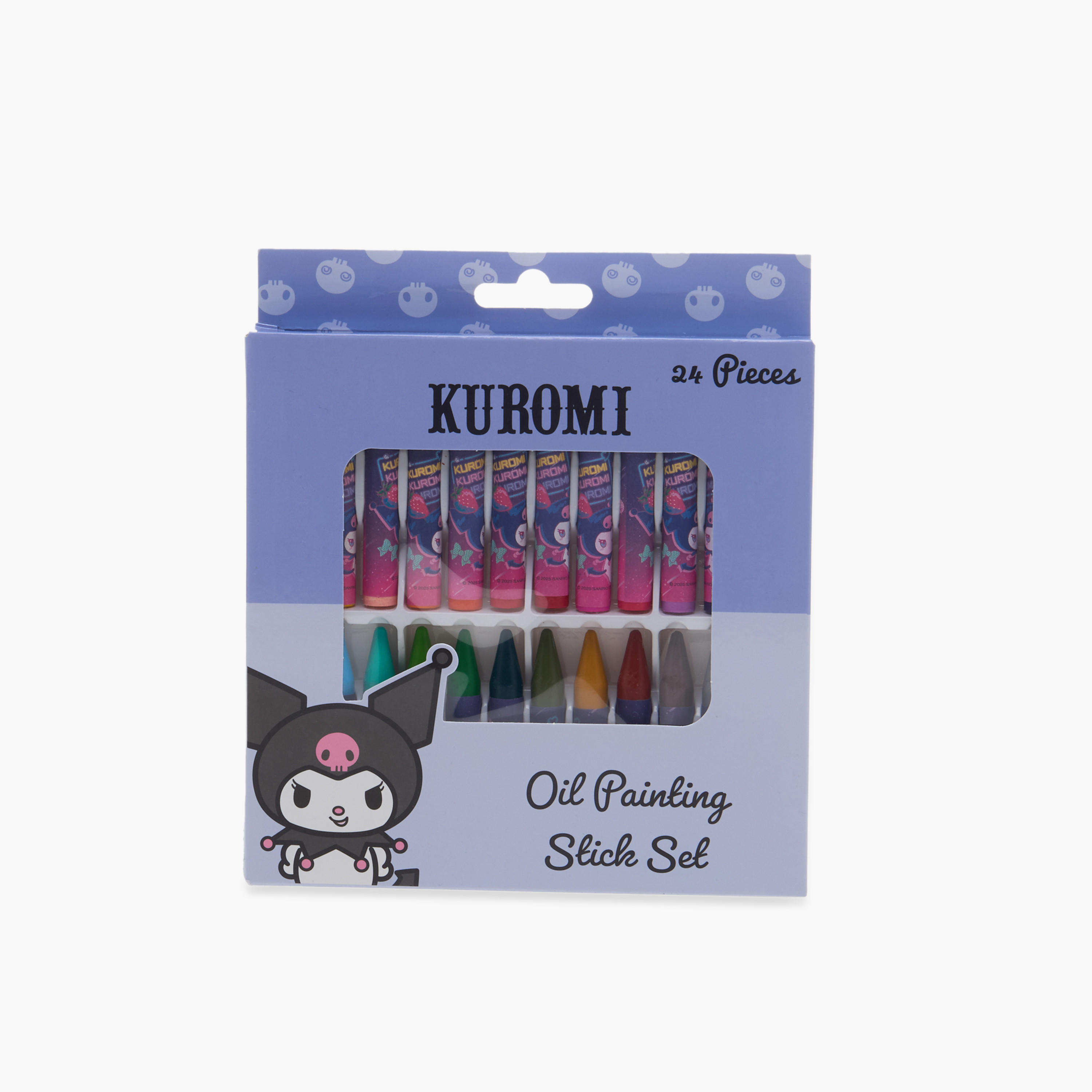 Sanrio Oil Painting Stick Set with Kuromi Print - 24 Colours-school-stationery-pensandpencils-image-1