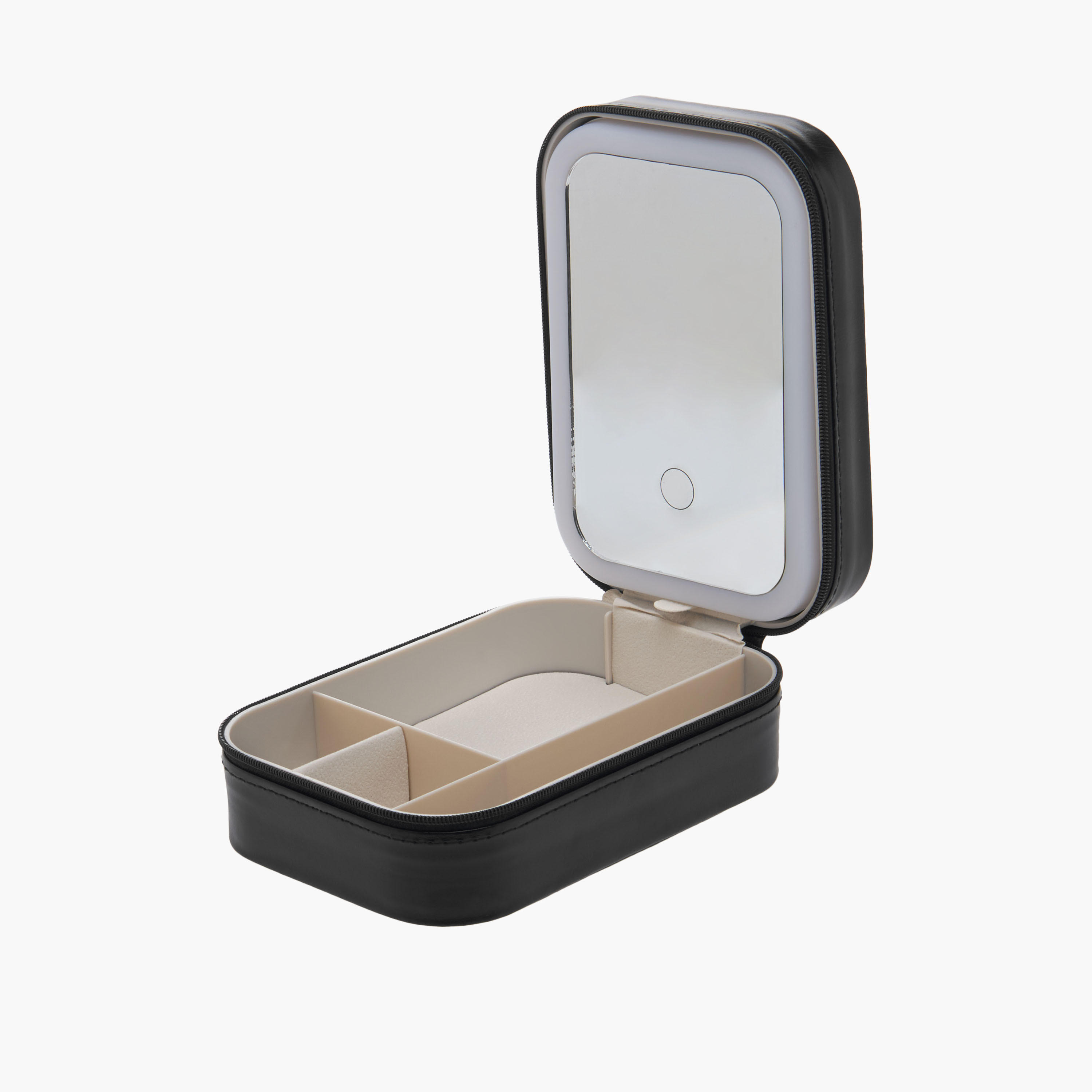 Zip-Around Vanity Case with LED Mirror - 16x11x6 cms-household-storage-cosmeticorganizing-makeuporganizersandsets-image-2
