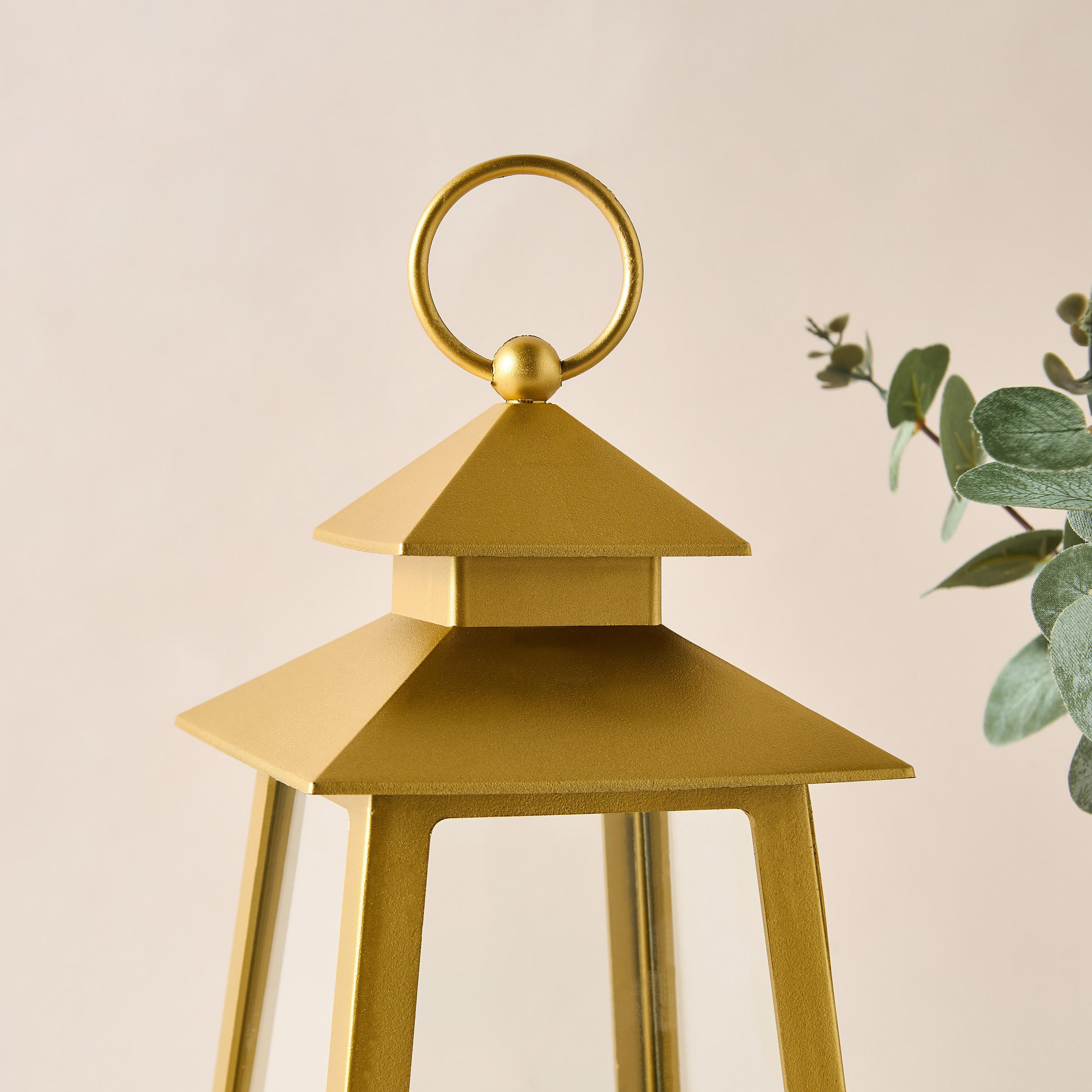Metal Lantern with LED Flame Candle - 15x15x31 cms-household-homefragrance-candles-image-5