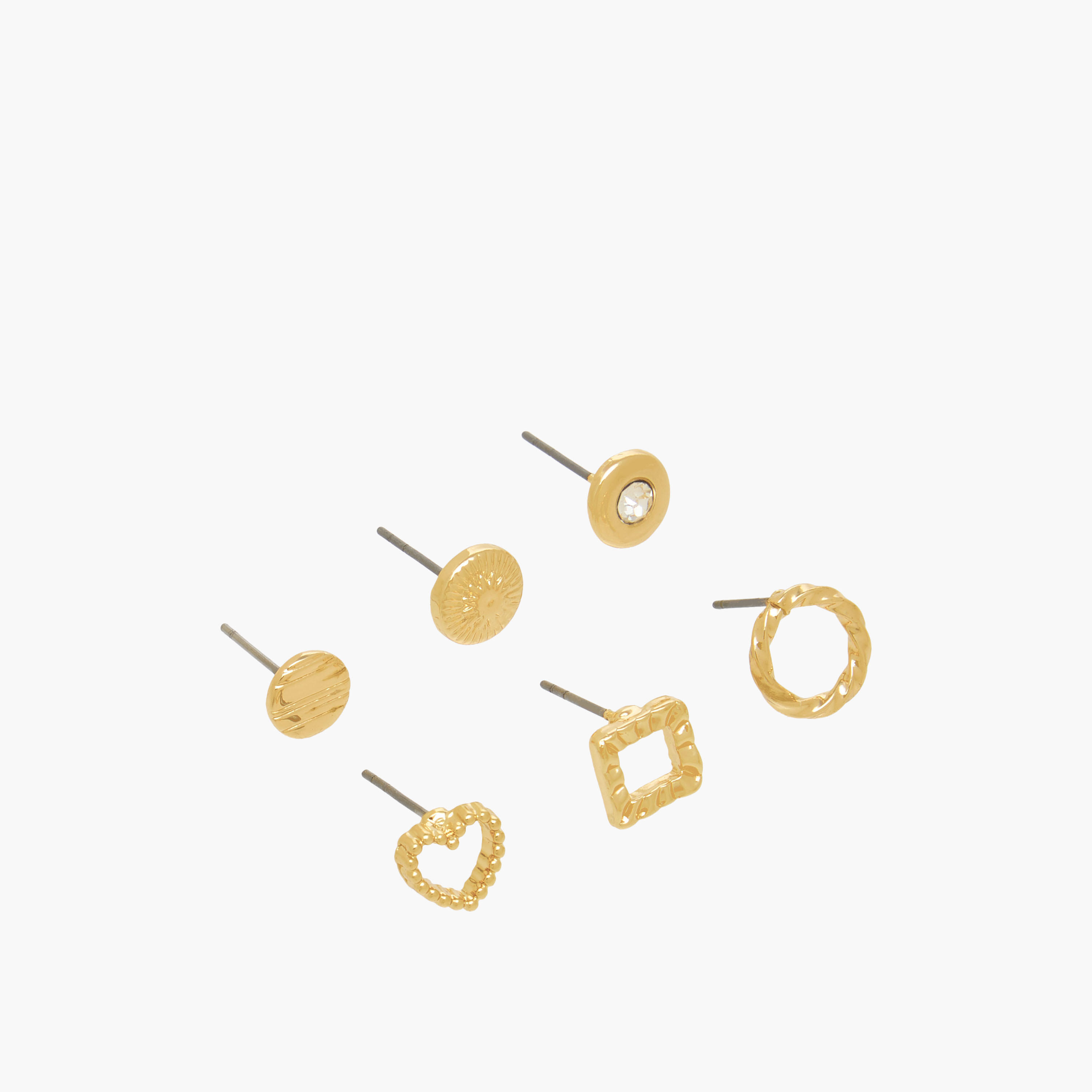 Pack of 6 Metal Stud Earrings with Pushback Closure-women-watchesandjewellery-jewellery-earrings-image-2