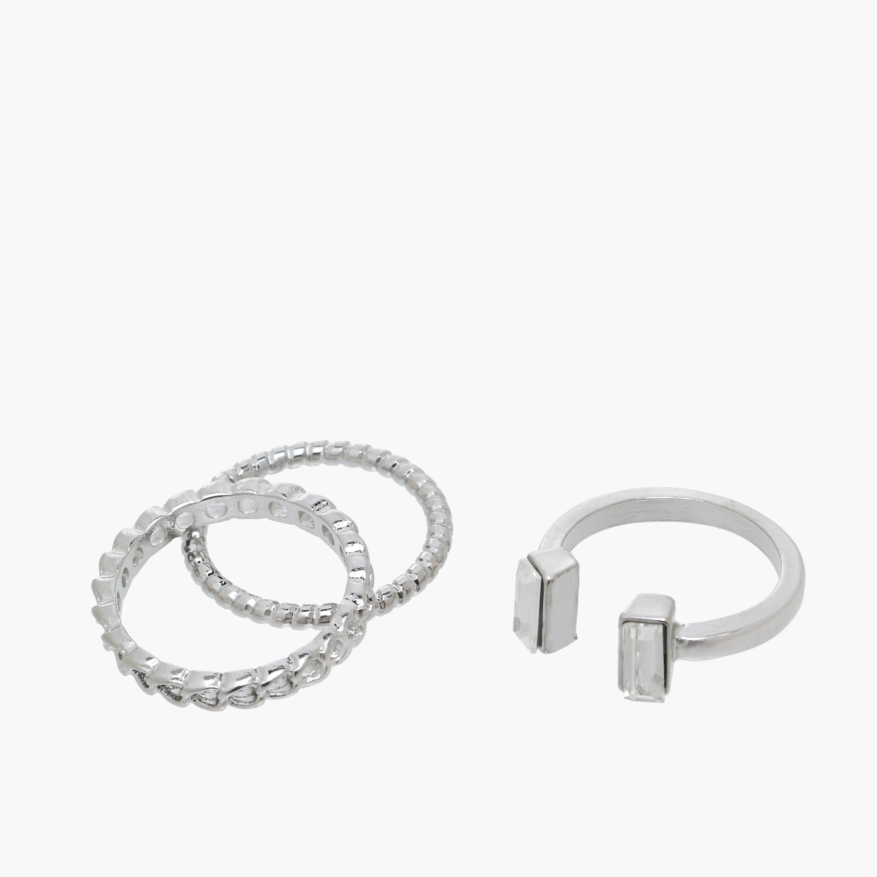 Stackable Silver Tone Metal Ring - Set of 8-women-watchesandjewellery-jewellery-rings-image-11