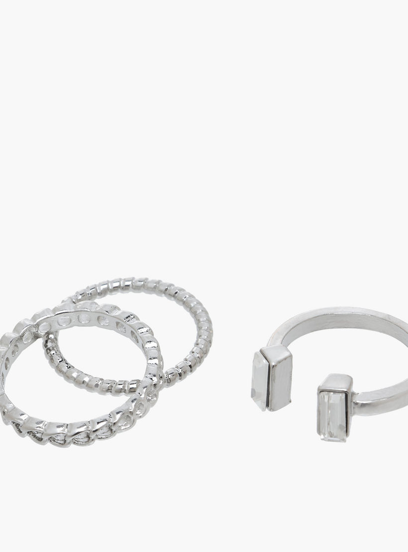 Stackable Silver Tone Metal Ring - Set of 8-women-watchesandjewellery-jewellery-rings-image-11
