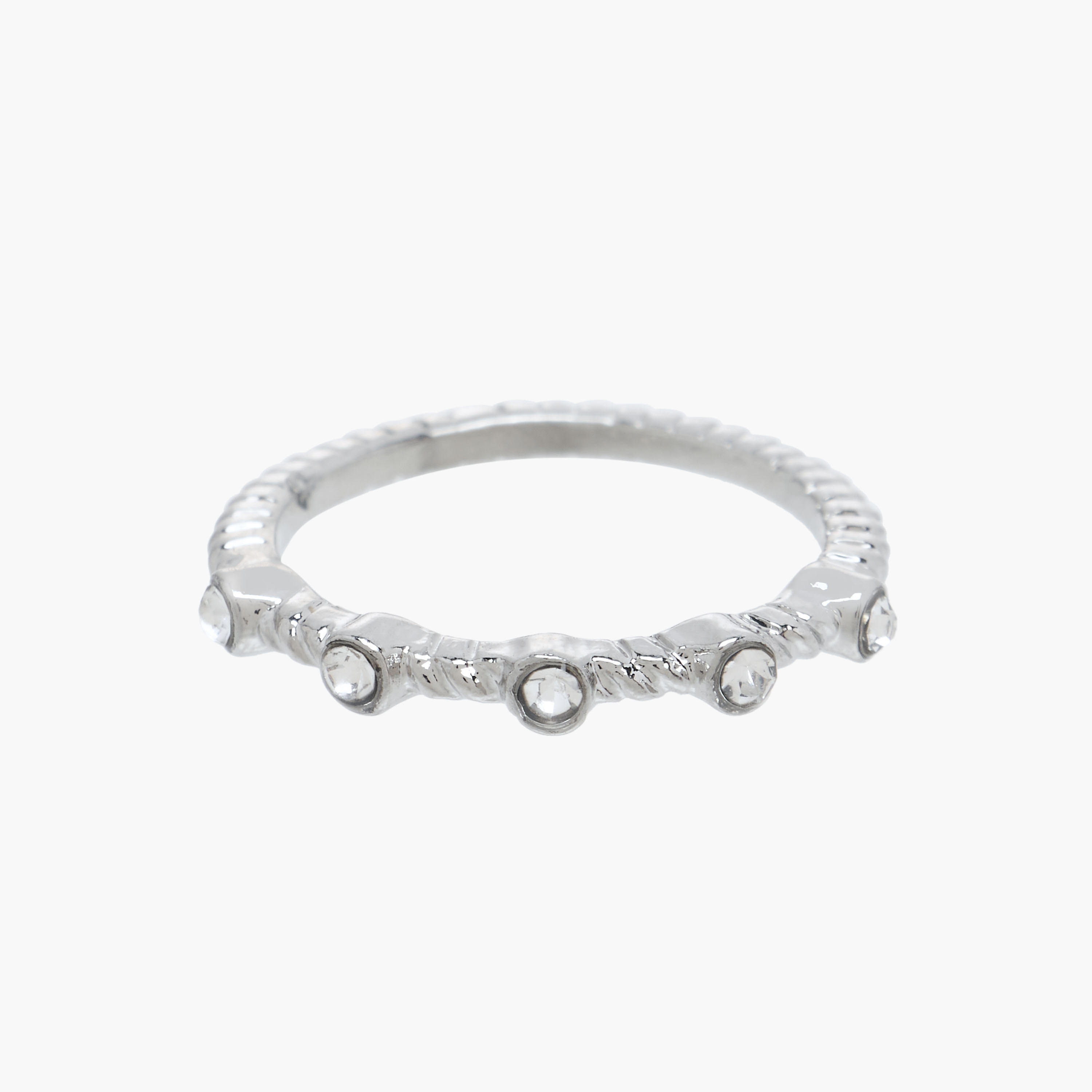 Stackable Silver Tone Metal Ring - Set of 8-women-watchesandjewellery-jewellery-rings-image-4