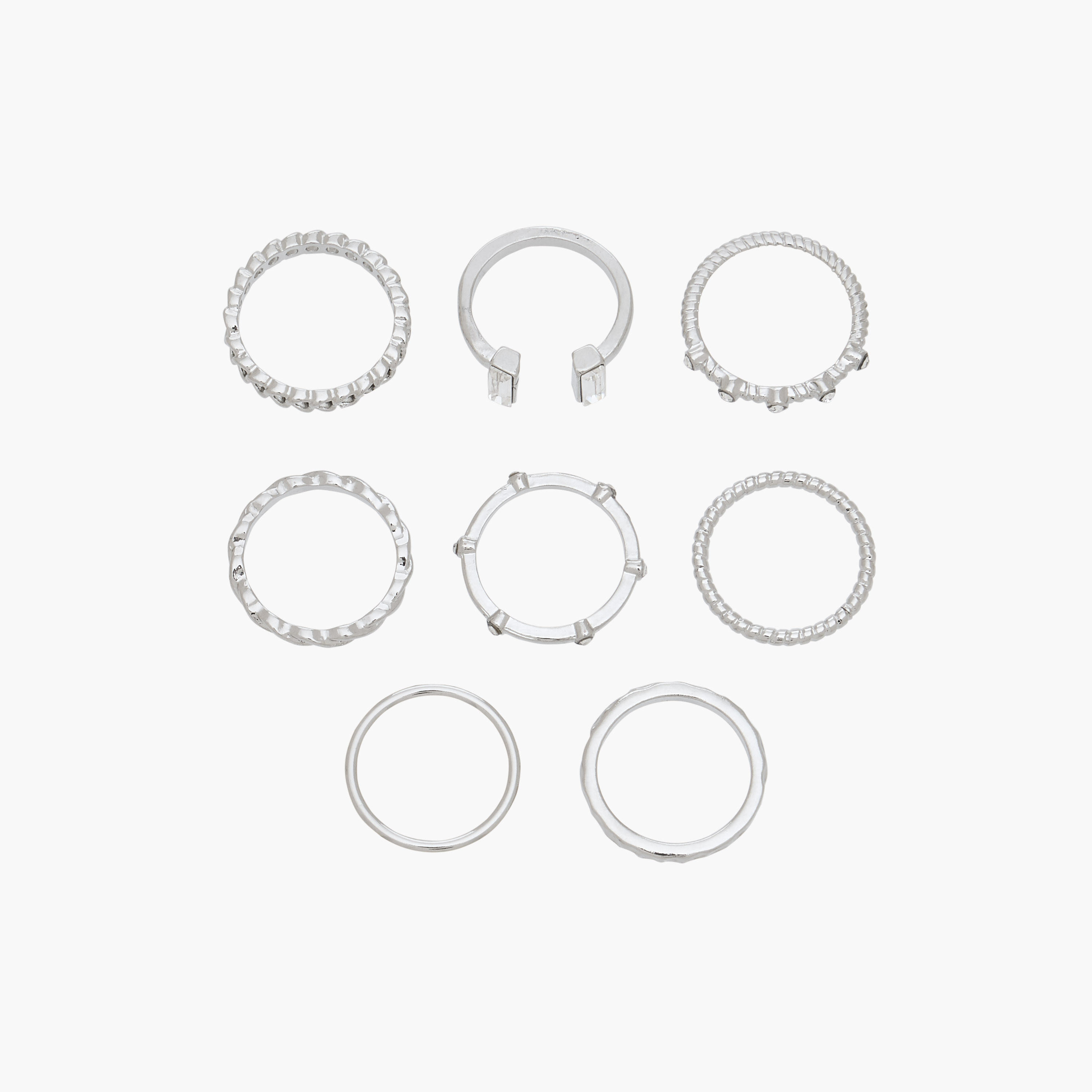 خواتم معدن متنوعة - مجموعة 8 قطع-women-watchesandjewellery-jewellery-rings-image-1