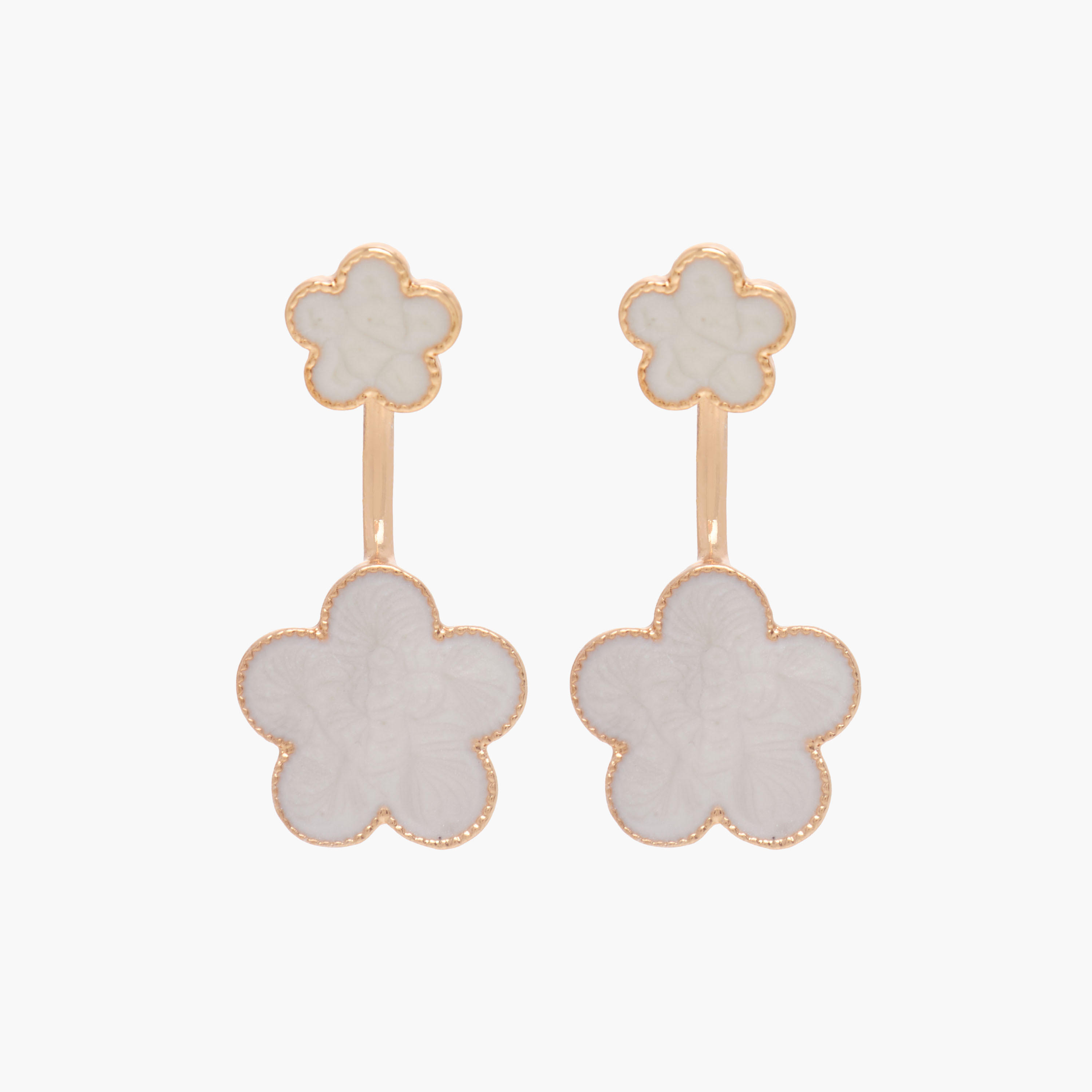 Metallic Floral Earrings with Pushback Closure-women-watchesandjewellery-jewellery-earrings-image-2