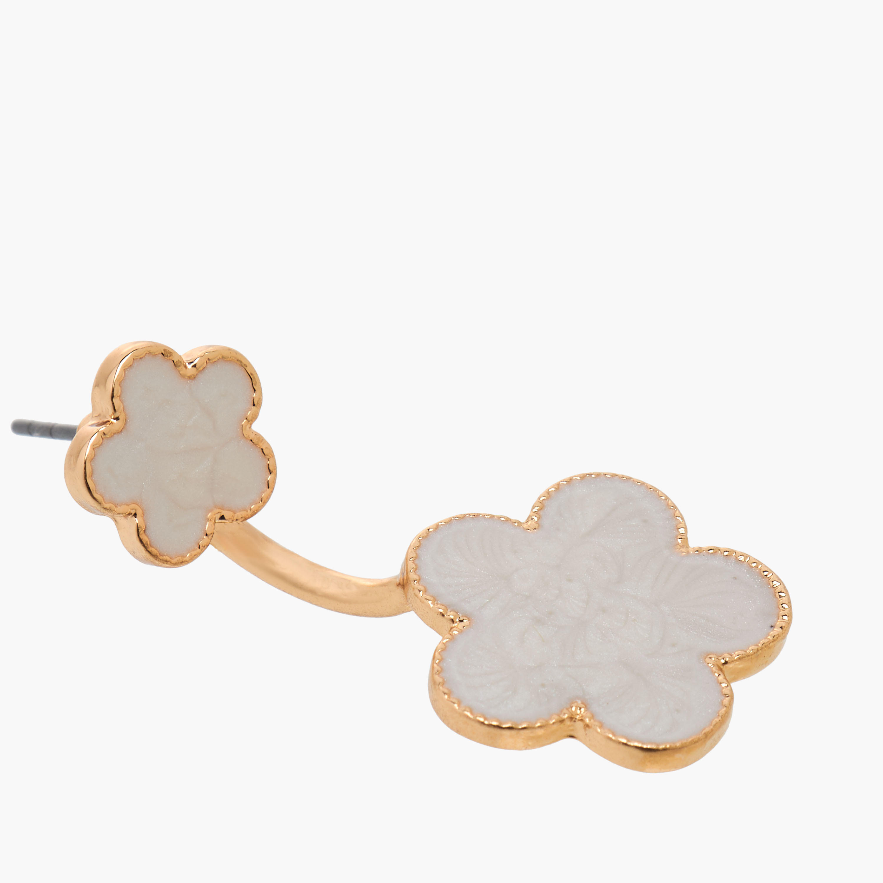 Metallic Floral Earrings with Pushback Closure-women-watchesandjewellery-jewellery-earrings-image-3