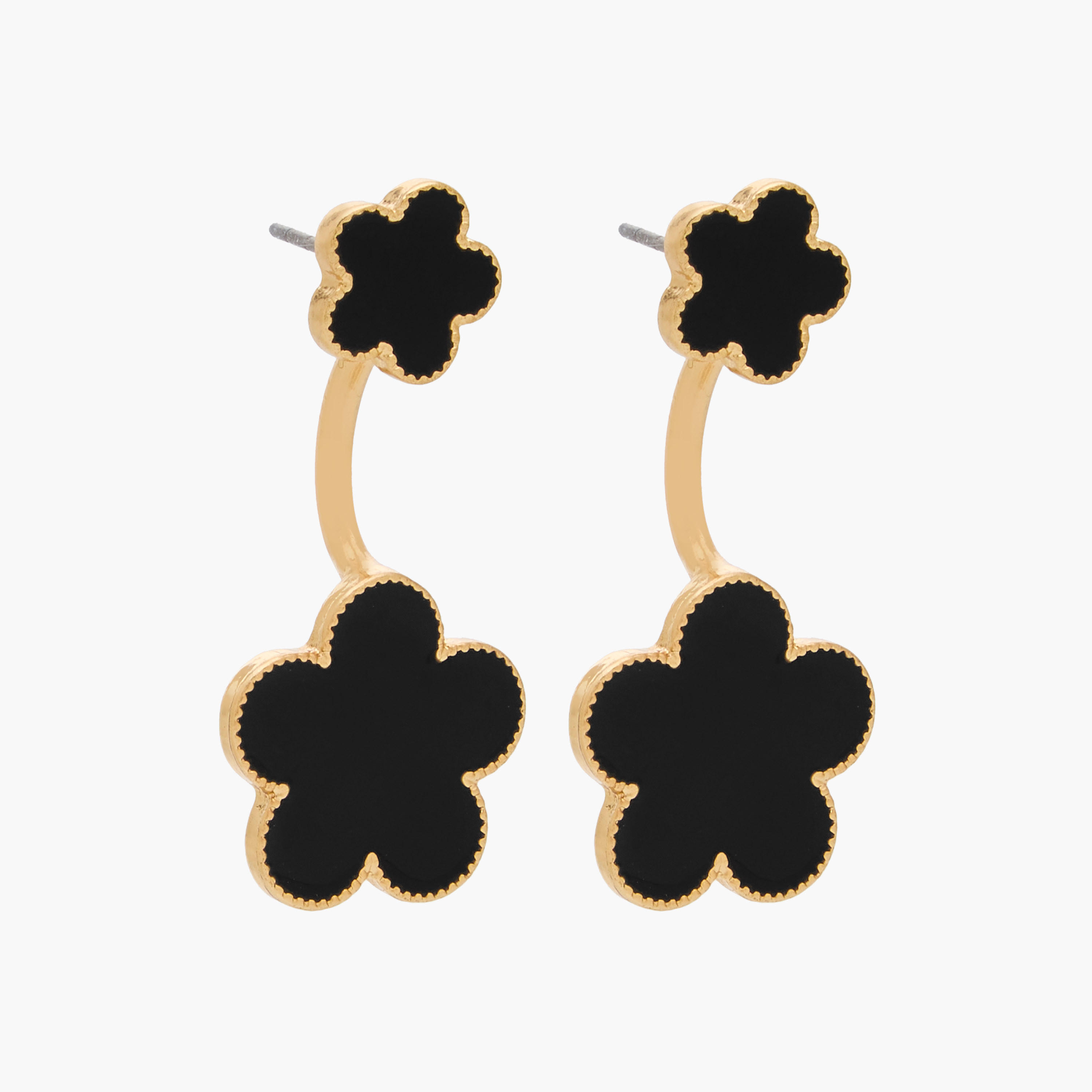 Embellished Floral Earrings with Pushback Closure-women-watchesandjewellery-jewellery-earrings-image-1