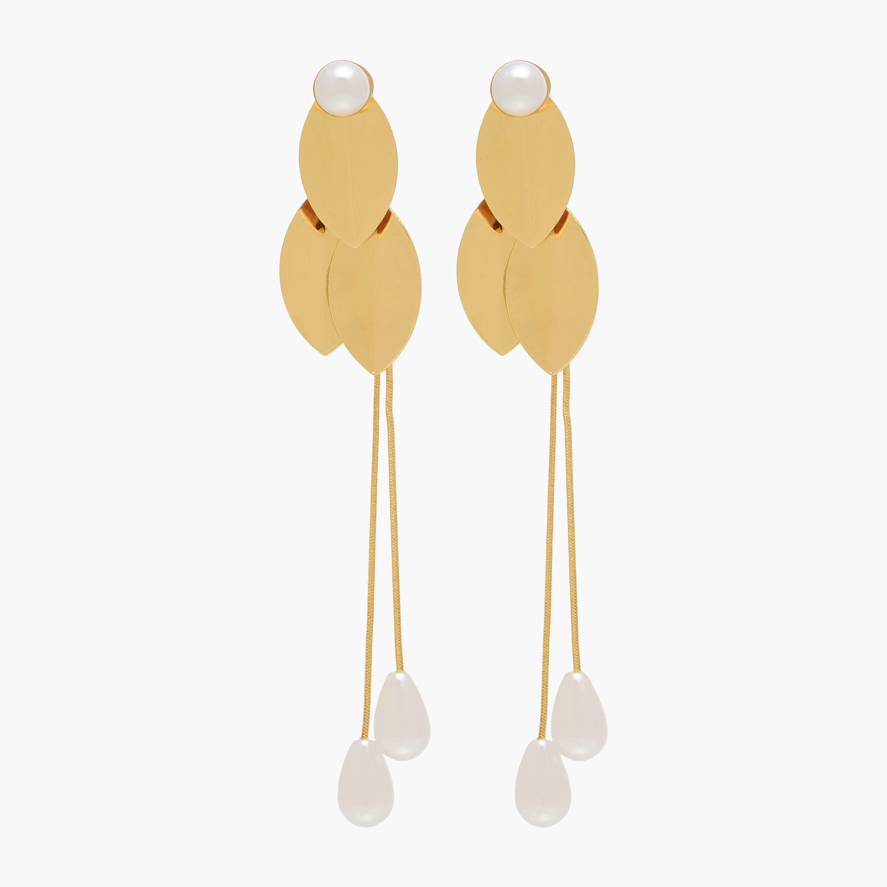 Metal Leaf Dangler Earrings with Pushback Closure-women-watchesandjewellery-jewellery-earrings-image-1
