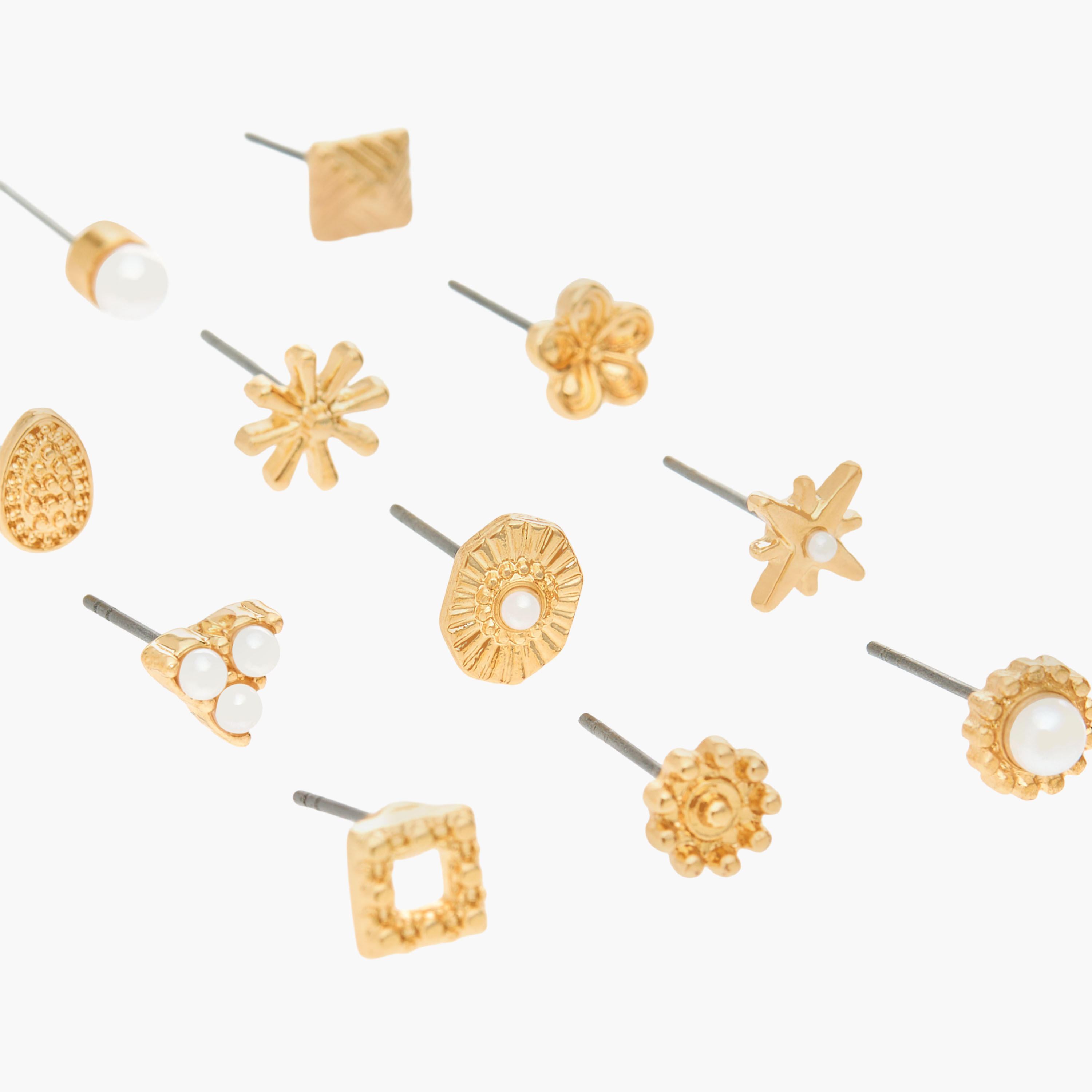 Pack of 12 Metal Stud Earrings with Pushback Closure-women-watchesandjewellery-jewellery-earrings-image-3