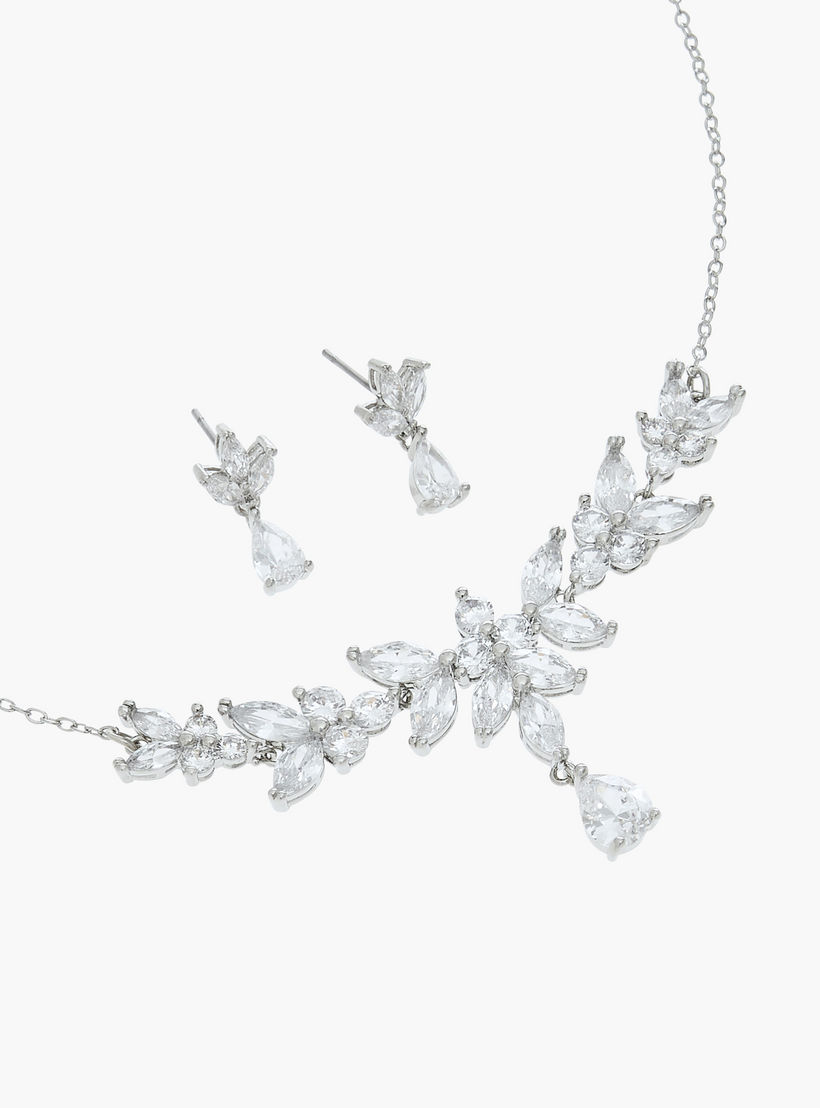 طقم عقد بدلاية زهور مرصعة للبنات-women-watchesandjewellery-jewellery-jewellerysets-image-5