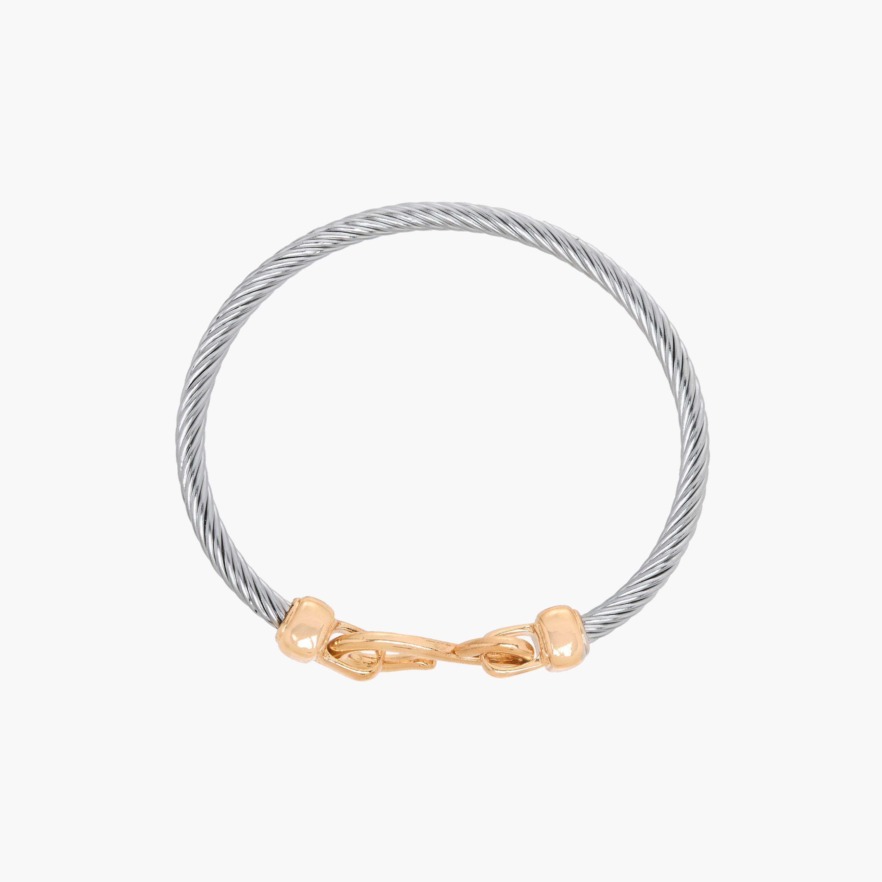 سوار معدن بارز الملمس بمشبك خطاف-women-watchesandjewellery-jewellery-banglesandbracelets-image-2