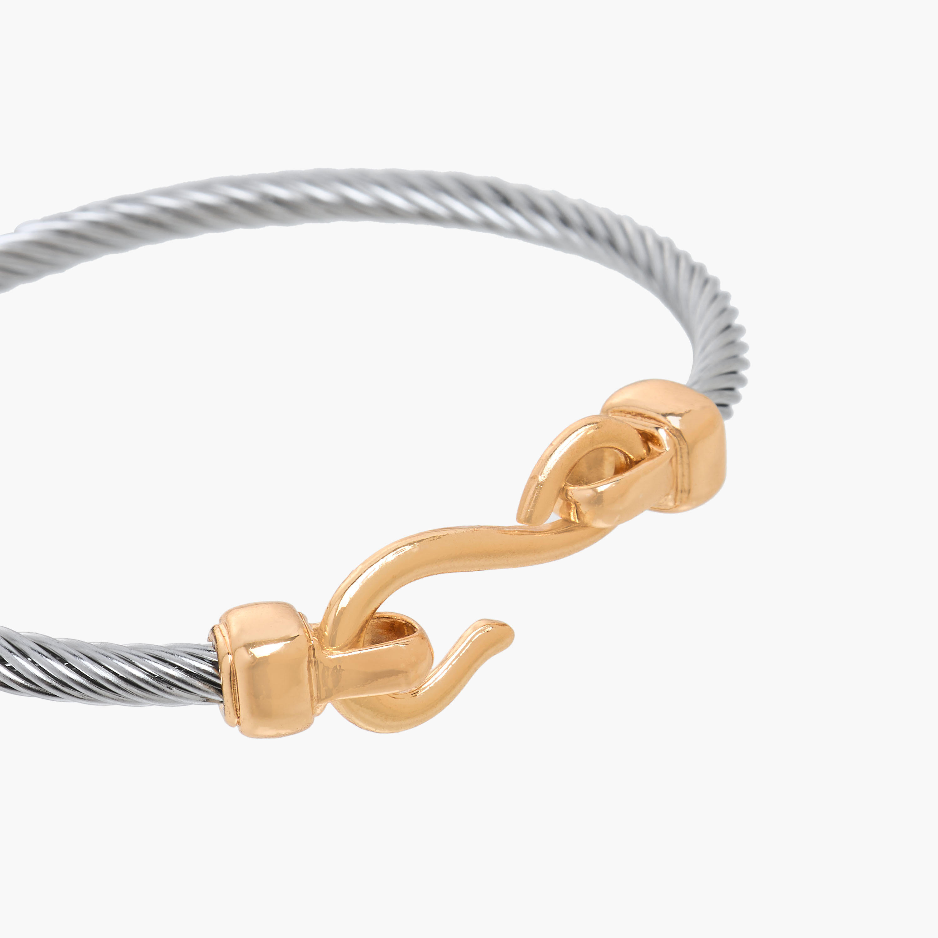 سوار معدن بارز الملمس بمشبك خطاف-women-watchesandjewellery-jewellery-banglesandbracelets-image-3