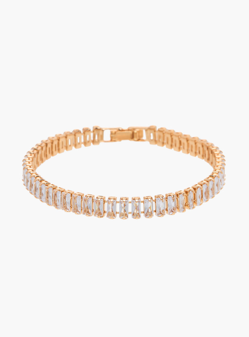 Metal Cubic Zirconia Embellished Bracelet-women-watchesandjewellery-jewellery-banglesandbracelets-image-1