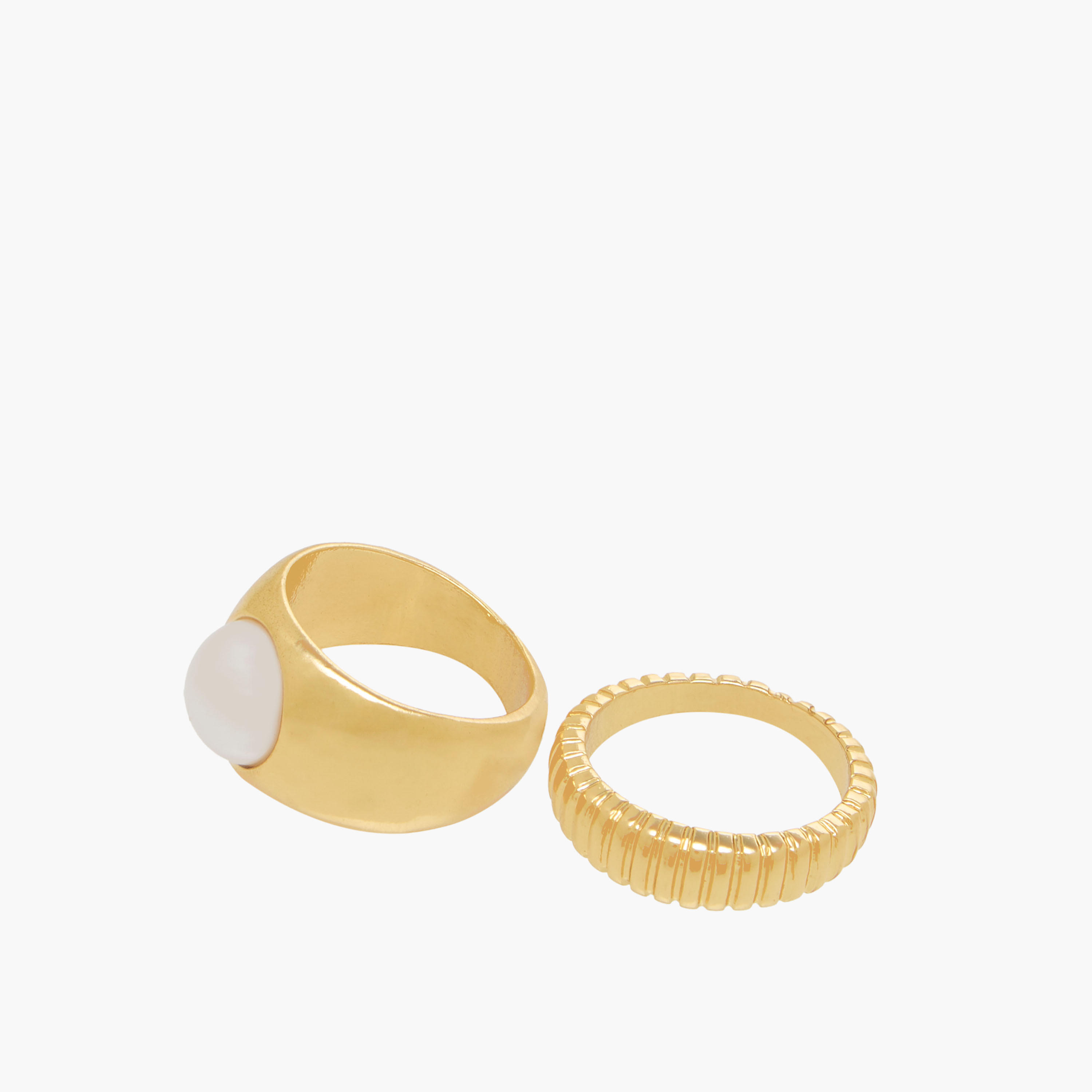 خواتم معدن بلون ذهبي قابلة للتكديس - طقم 8 قطع-women-watchesandjewellery-jewellery-rings-image-3