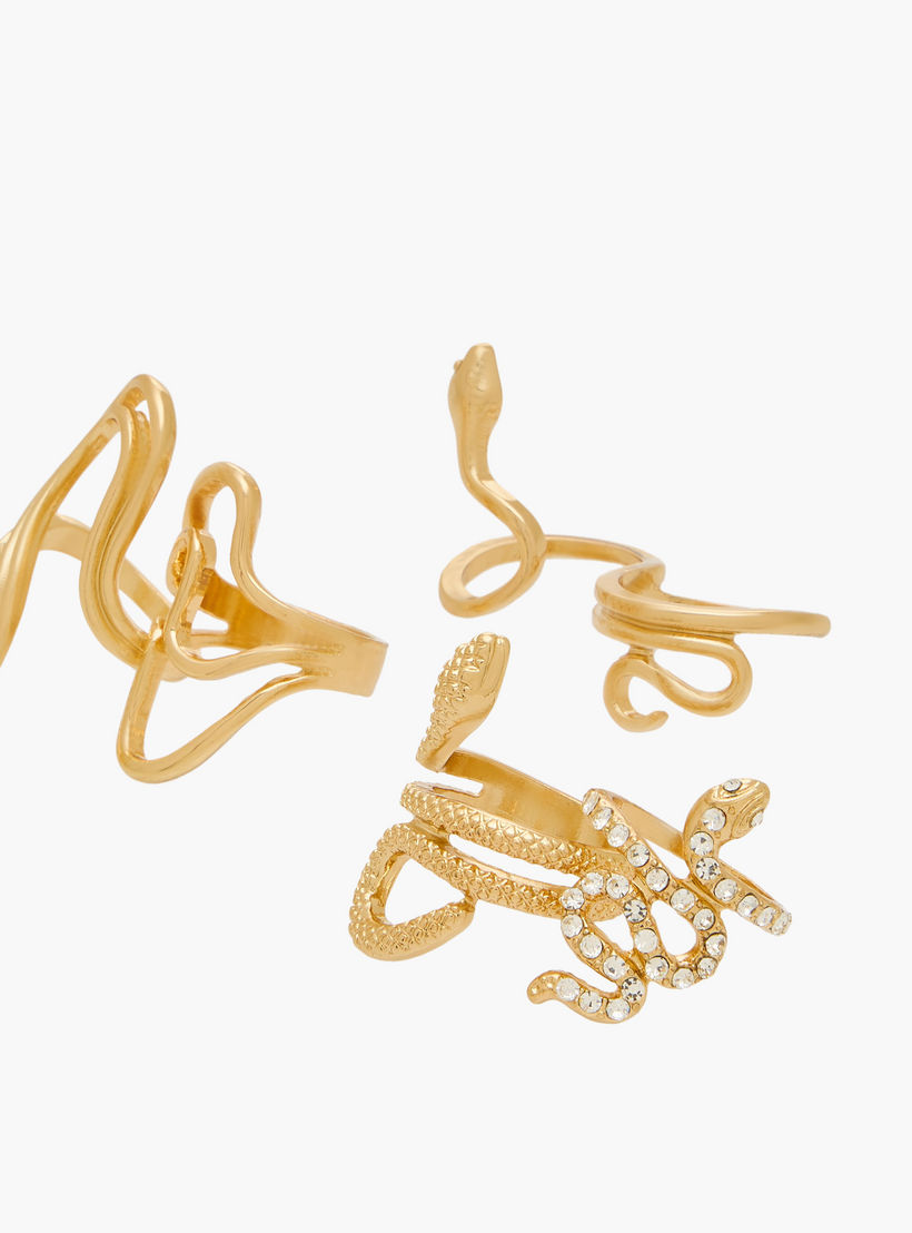 خواتم بلون ذهبي متنوعة - طقم 5 قطع-women-watchesandjewellery-jewellery-rings-image-2