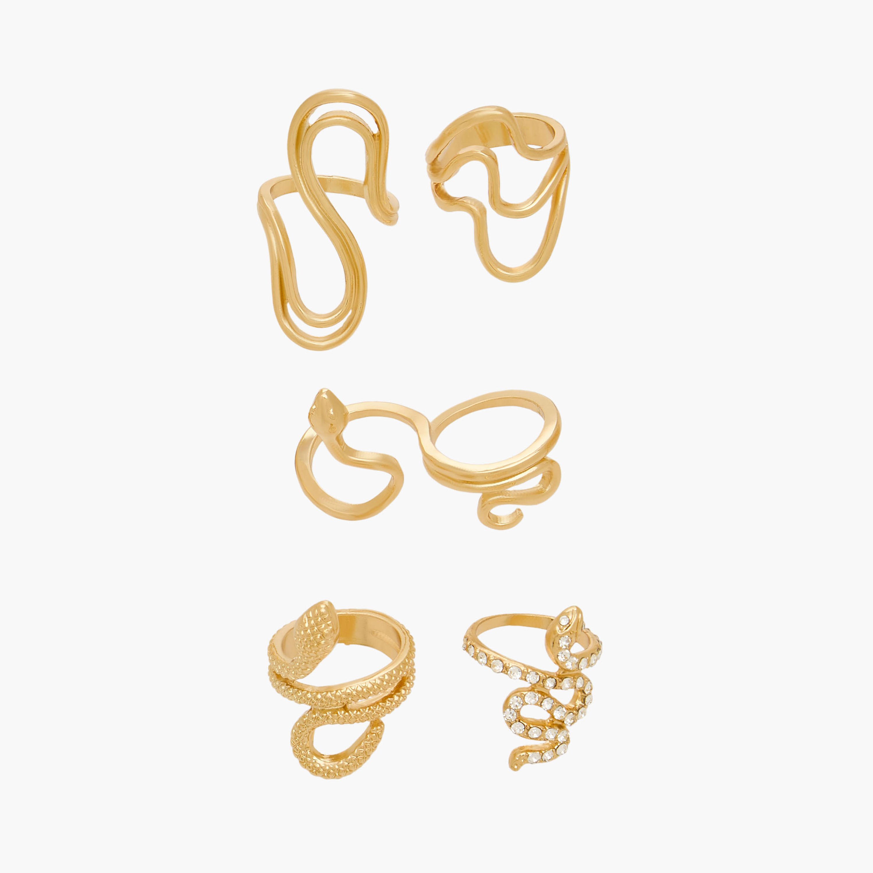 Assorted Gold Tone Ring - Set of 5-women-watchesandjewellery-jewellery-rings-image-1
