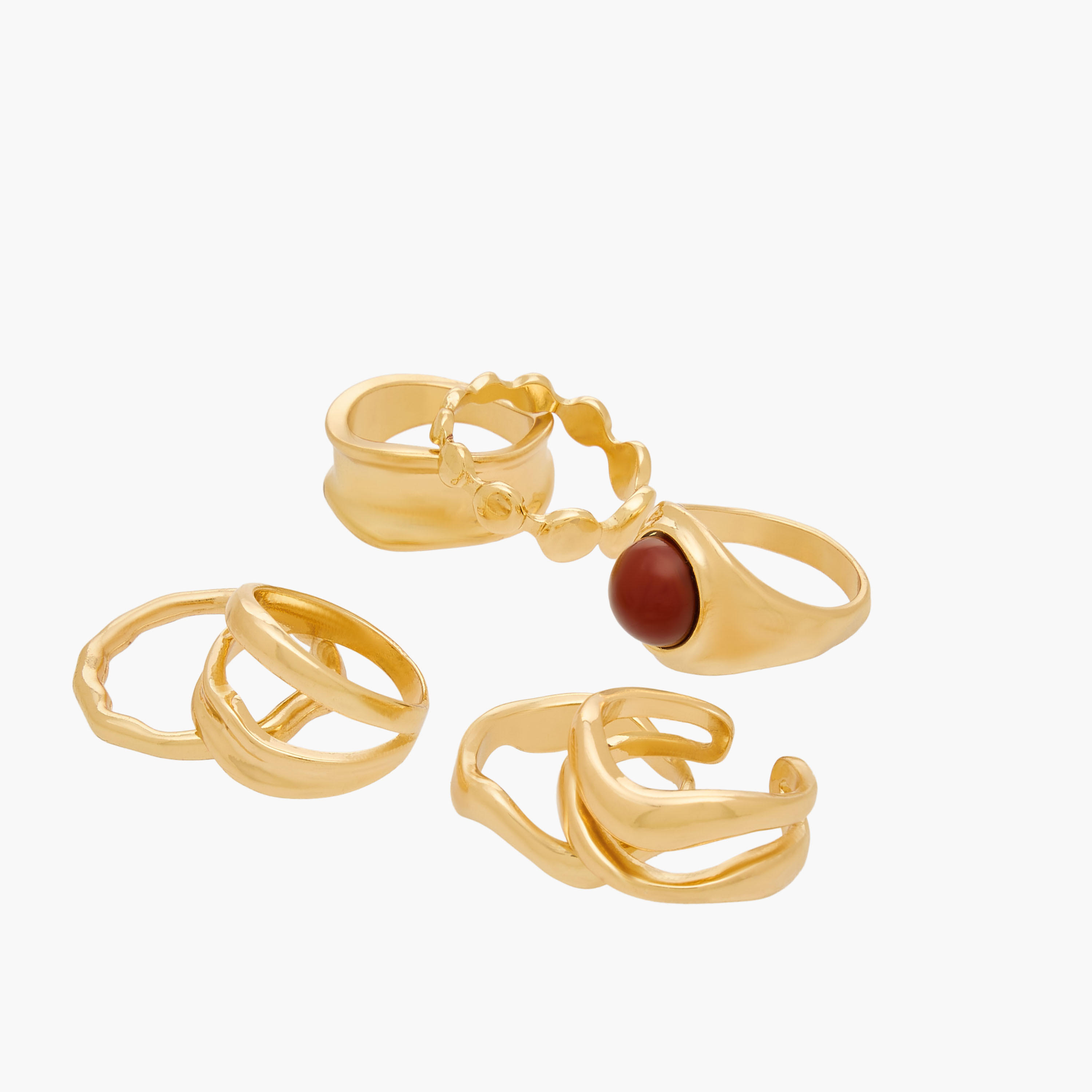 Assorted Metallic Ring - Set of 7-women-watchesandjewellery-jewellery-rings-image-2