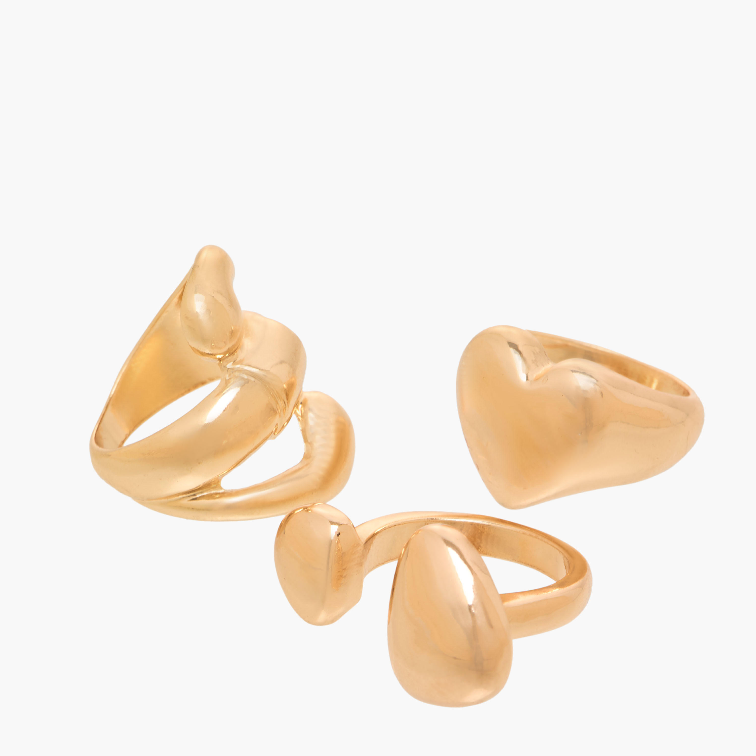 خواتم ذهبية متنوعة - طقم 3 قطع-women-watchesandjewellery-jewellery-rings-image-4