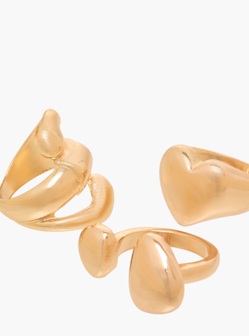 خواتم ذهبية متنوعة - طقم 3 قطع-women-watchesandjewellery-jewellery-rings-image-4