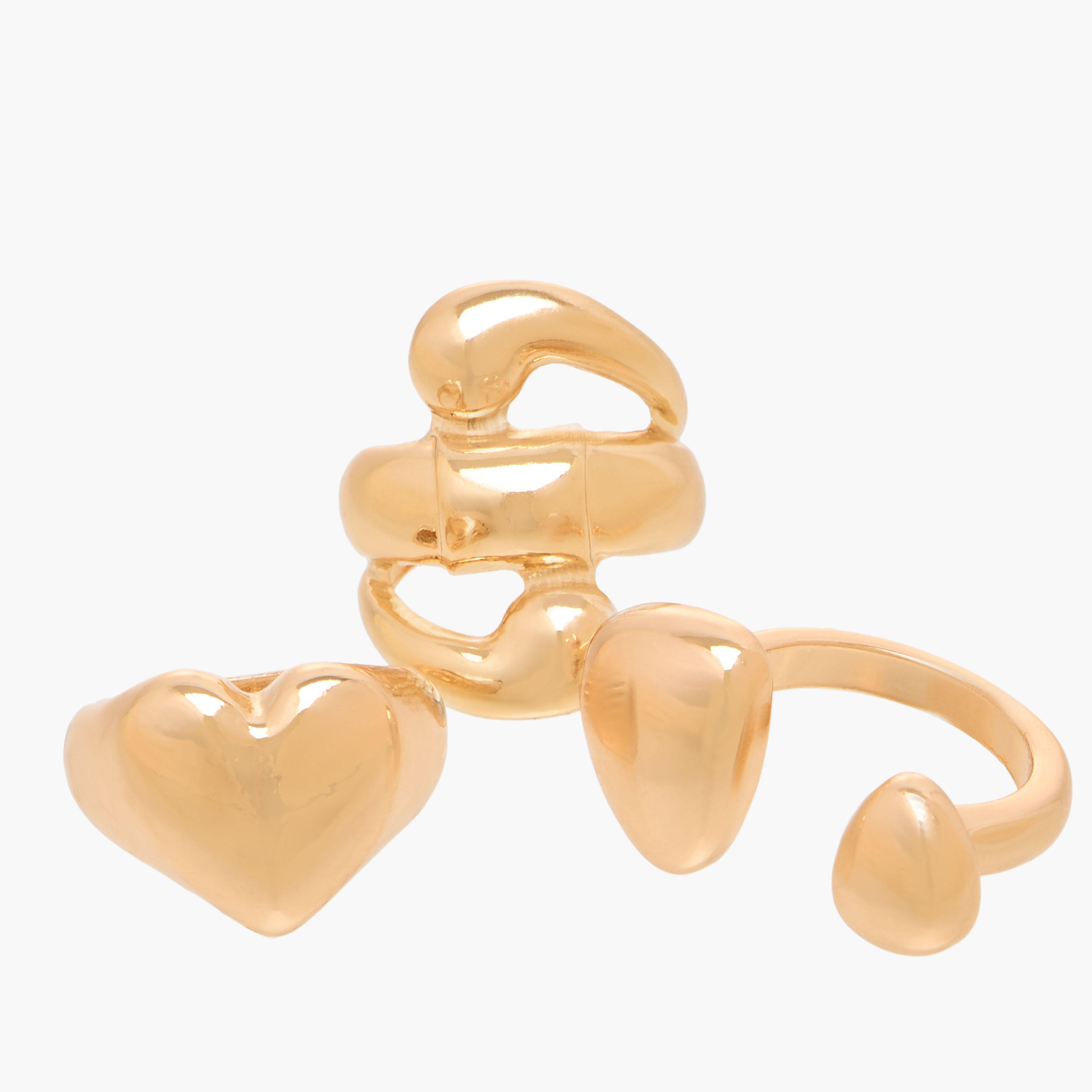 خواتم ذهبية متنوعة - طقم 3 قطع-women-watchesandjewellery-jewellery-rings-image-5