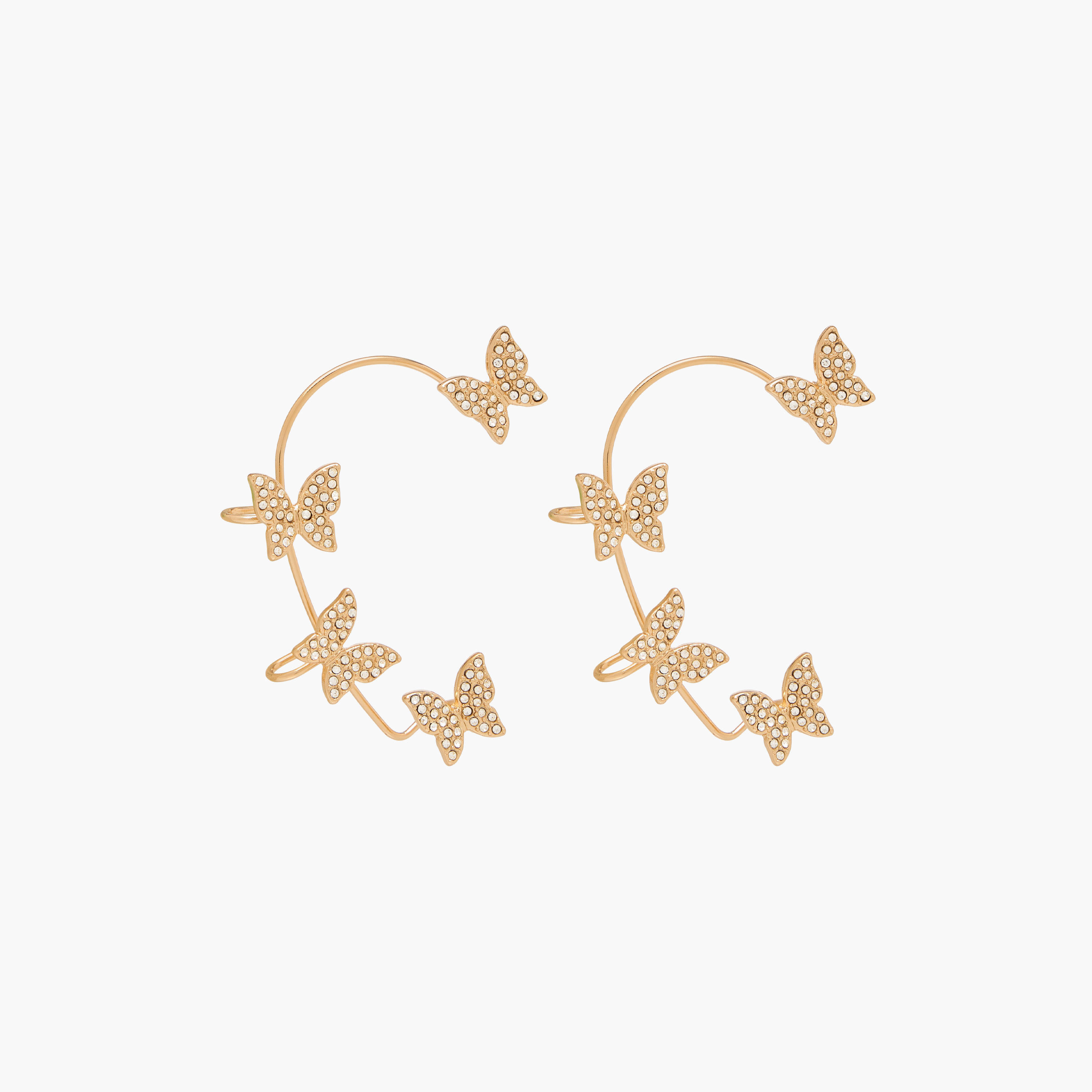 Metallic Butterfly Accent Ear Cuffs-women-watchesandjewellery-jewellery-earrings-image-2