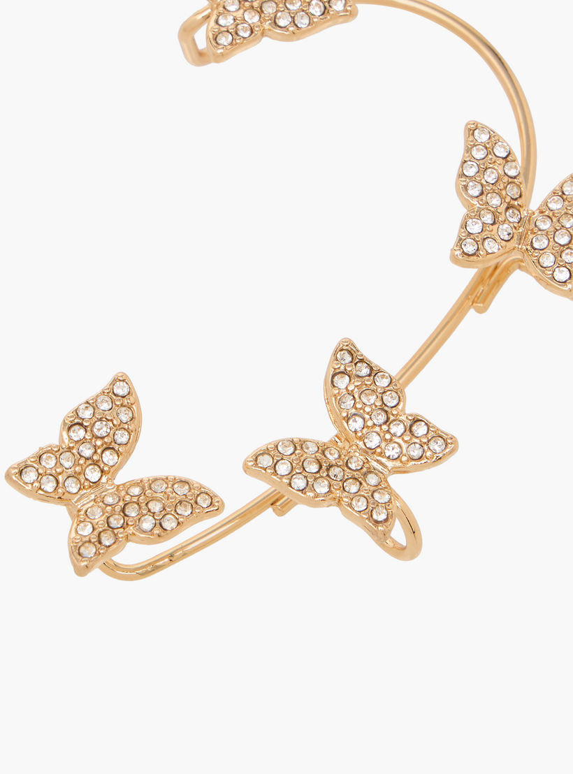 Metallic Butterfly Accent Ear Cuffs-women-watchesandjewellery-jewellery-earrings-image-4