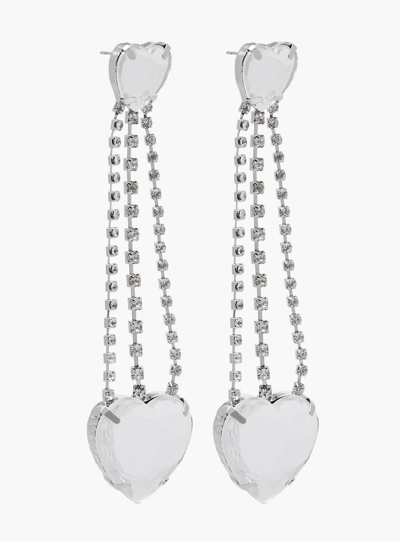 Metallic Embellished Dangler Earrings with Pushback Closure-women-watchesandjewellery-jewellery-earrings-image-2