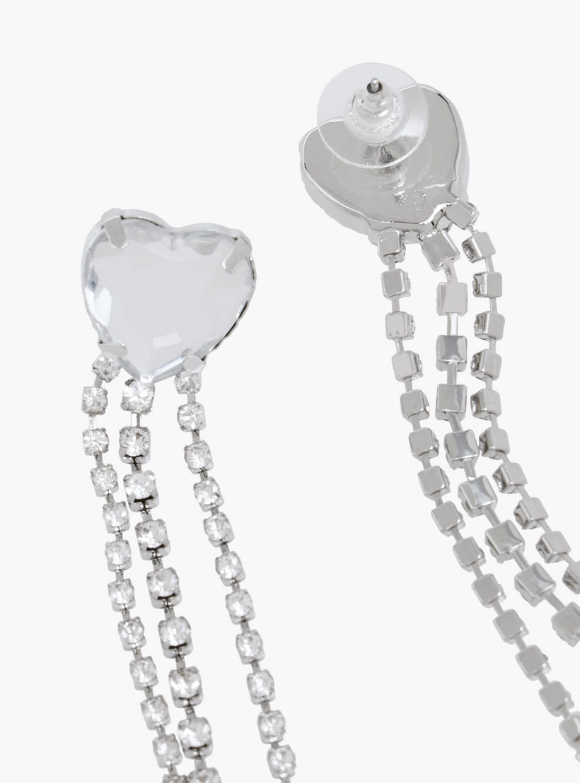 Metallic Embellished Dangler Earrings with Pushback Closure-women-watchesandjewellery-jewellery-earrings-image-3