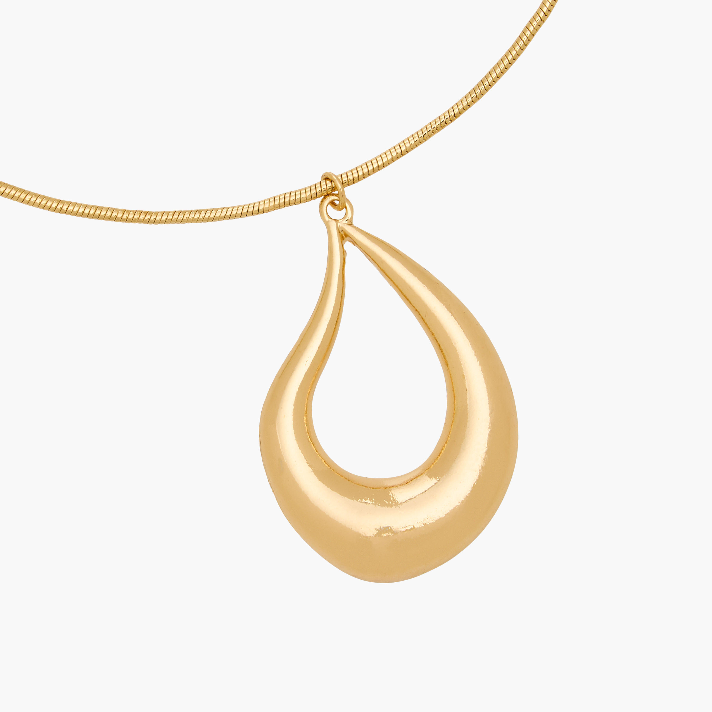 Gold Tone Pendant Necklace with Tear Drop Design-women-watchesandjewellery-jewellery-necklacesandpendants-image-3