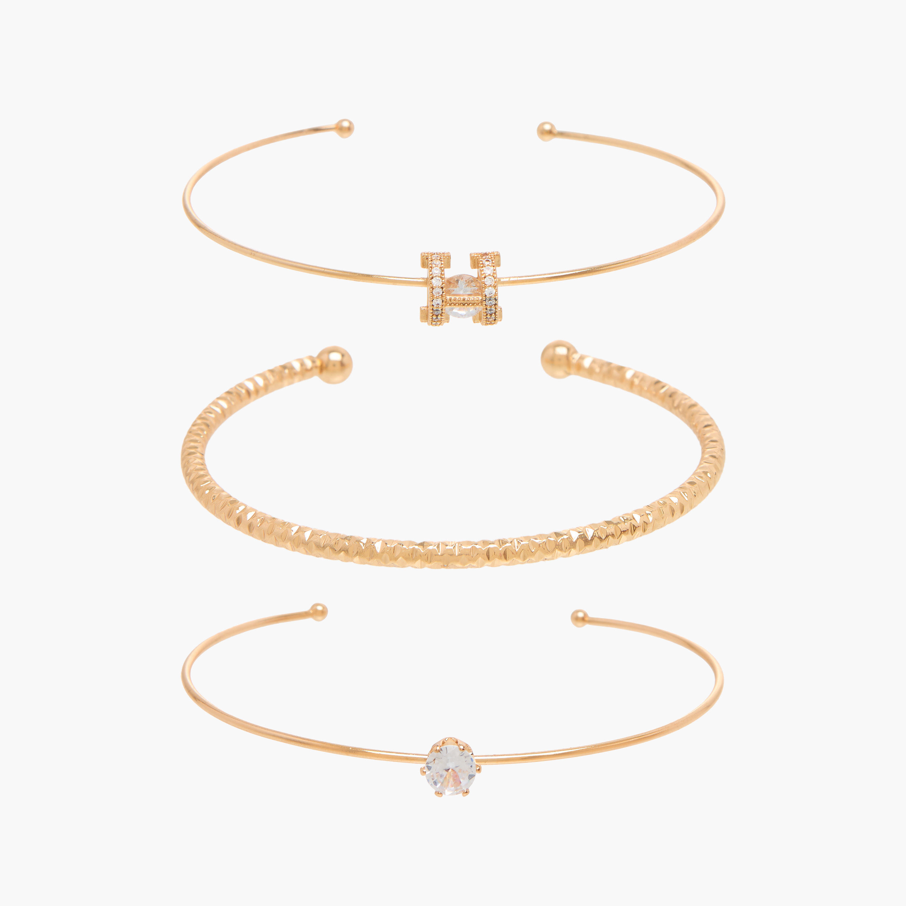 Pack of 3 Metallic Assorted Cuff Bracelet-women-watchesandjewellery-jewellery-banglesandbracelets-image-1