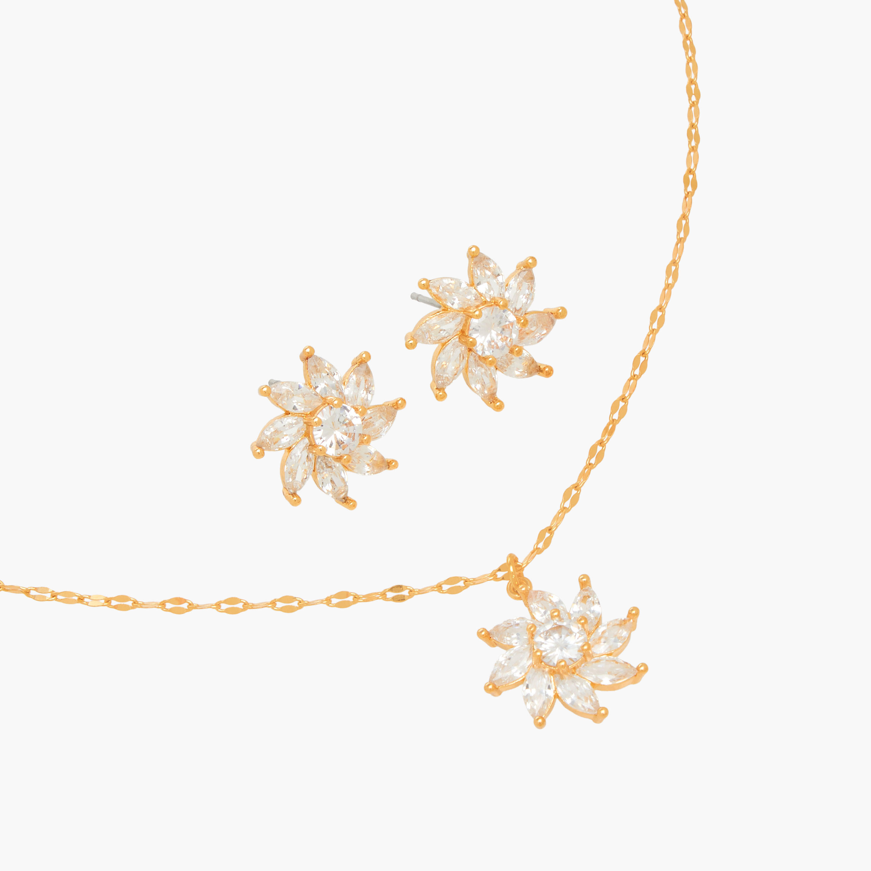 Set of 2 - Embellished Cubic Zirconia Necklace and Earrings-women-watchesandjewellery-jewellery-jewellerysets-image-4