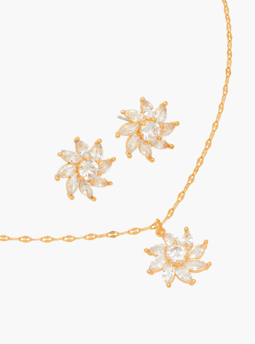 Set of 2 - Embellished Cubic Zirconia Necklace and Earrings-women-watchesandjewellery-jewellery-jewellerysets-image-4