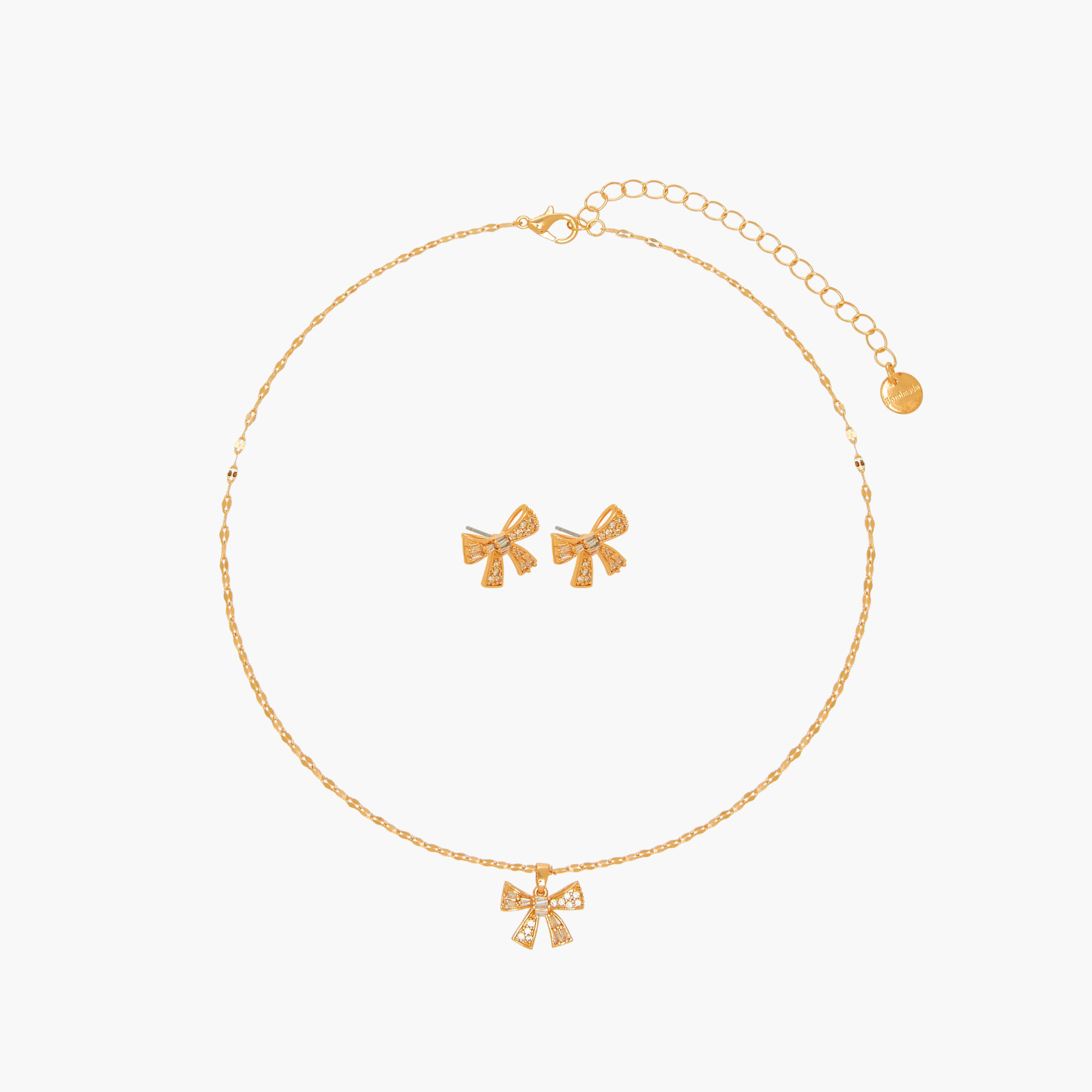 Set of 2 - Cubic Zirconia Embellished Necklace and Earrings-women-watchesandjewellery-jewellery-jewellerysets-image-1