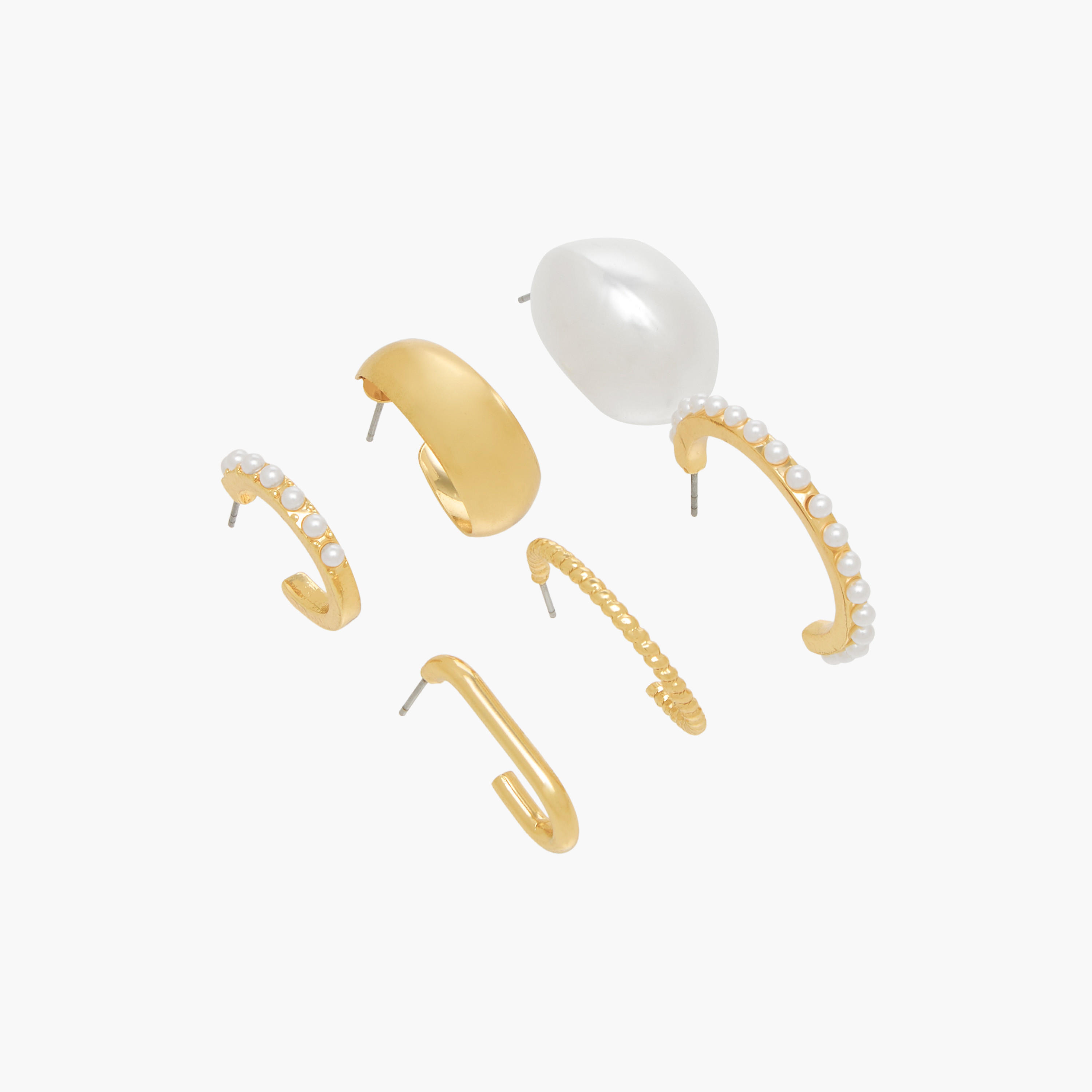 حلقان طوق ميتاليك بمكبس إغلاق خلفي - عبوة من 6 أزواج-women-watchesandjewellery-jewellery-earrings-image-2