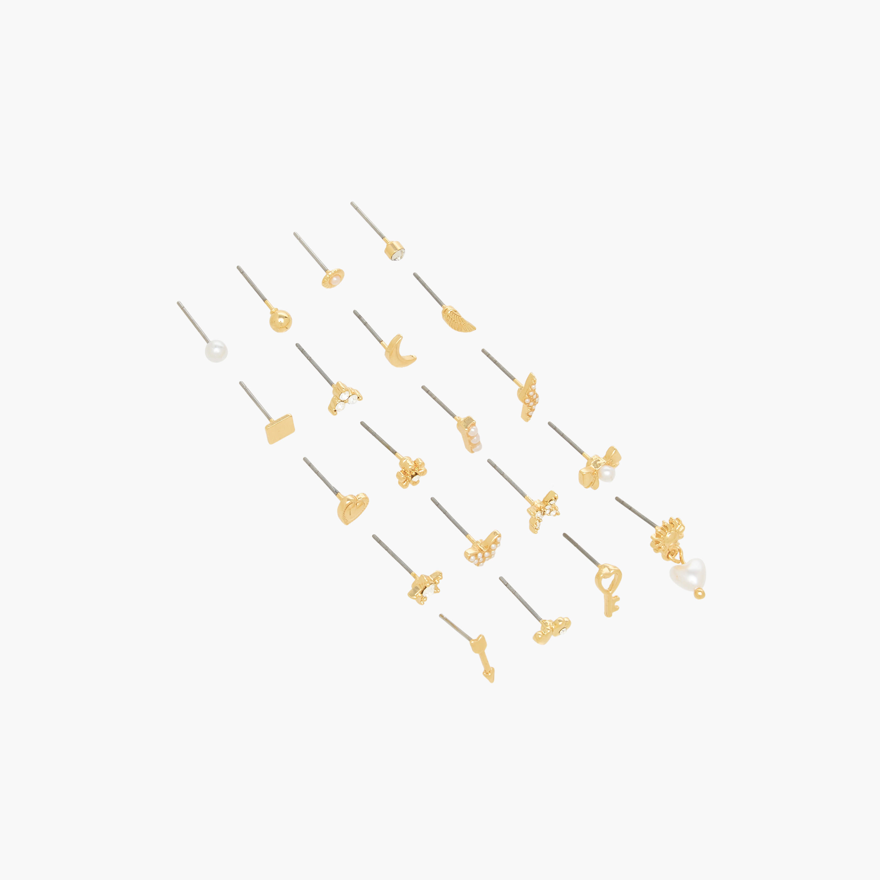 Pack of 20 Metallic Stud Earrings with Pushback Closure-women-watchesandjewellery-jewellery-earrings-image-2