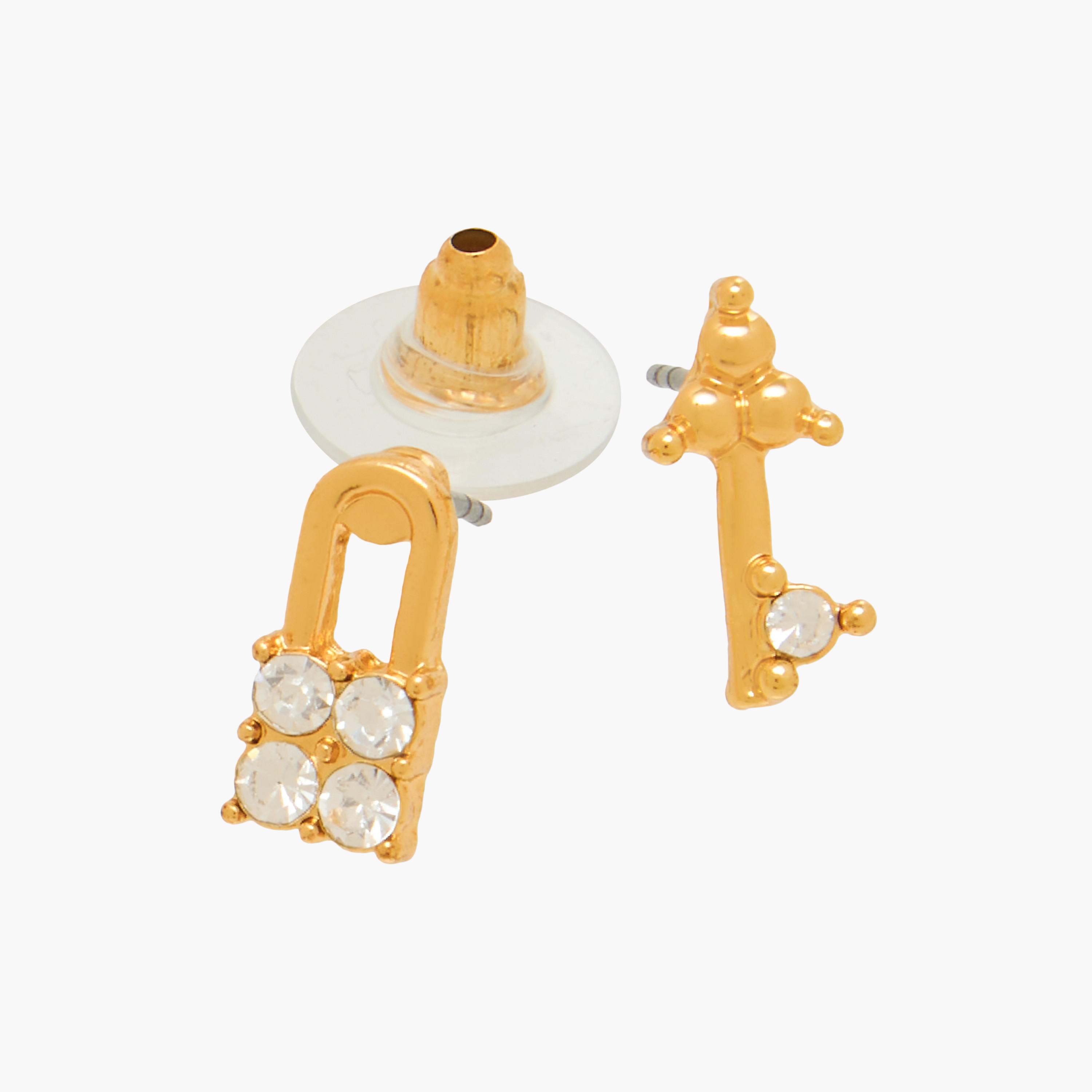 حلقان ميتالك مرصّعة بمكبس إغلاق خلفي - عبوة من 30 زوج-women-watchesandjewellery-jewellery-earrings-image-4