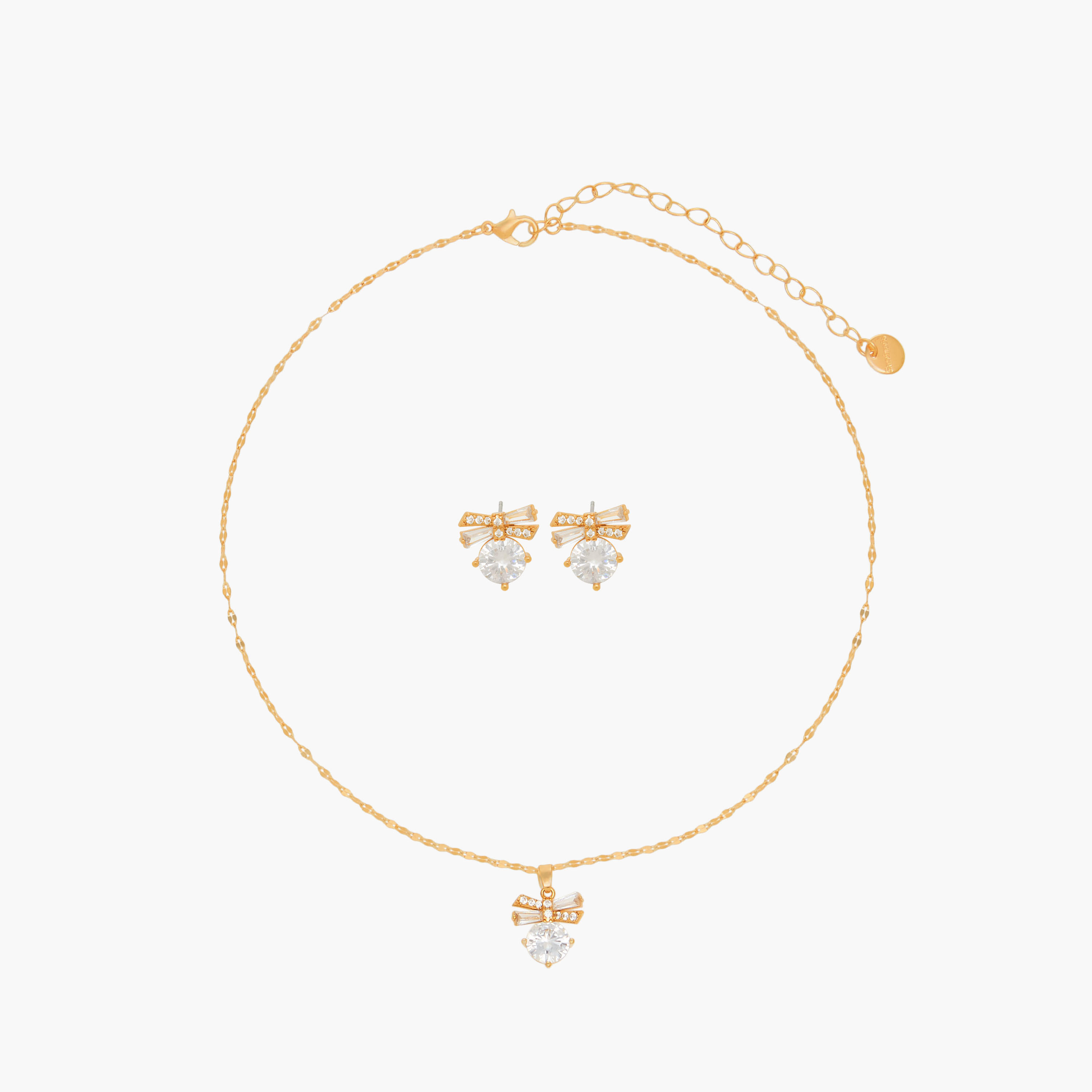 Set of 2 - Embellished Cubic Zirconia Necklace and Earrings-women-watchesandjewellery-jewellery-jewellerysets-image-1