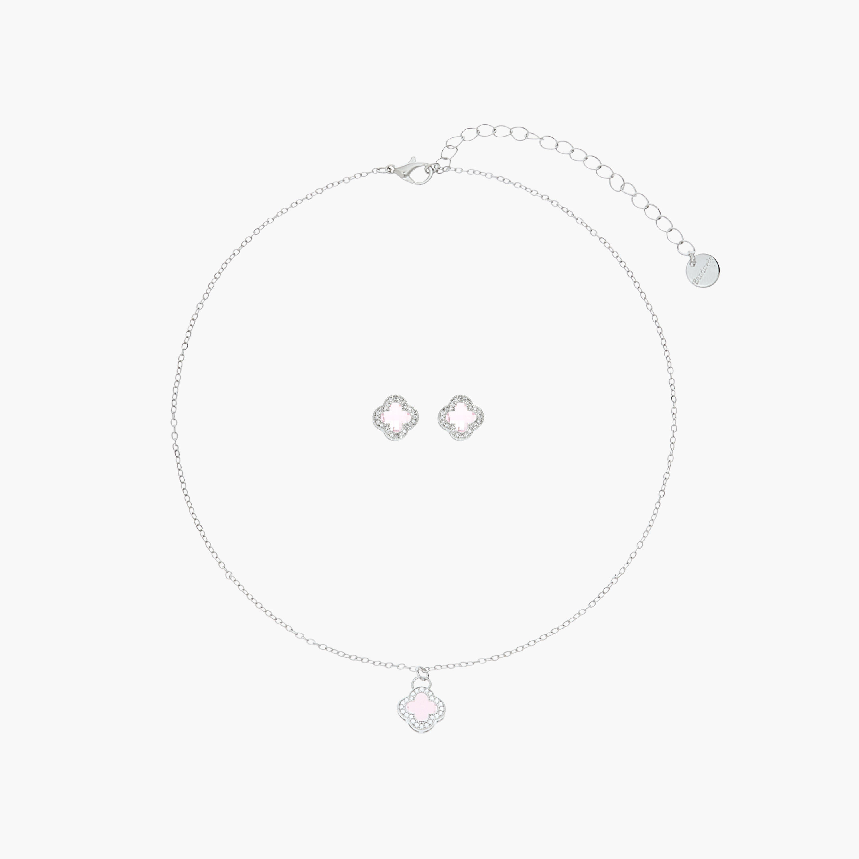 Set of 2 - Embellished Cubic Zirconia Necklace and Earrings-women-watchesandjewellery-jewellery-jewellerysets-image-1
