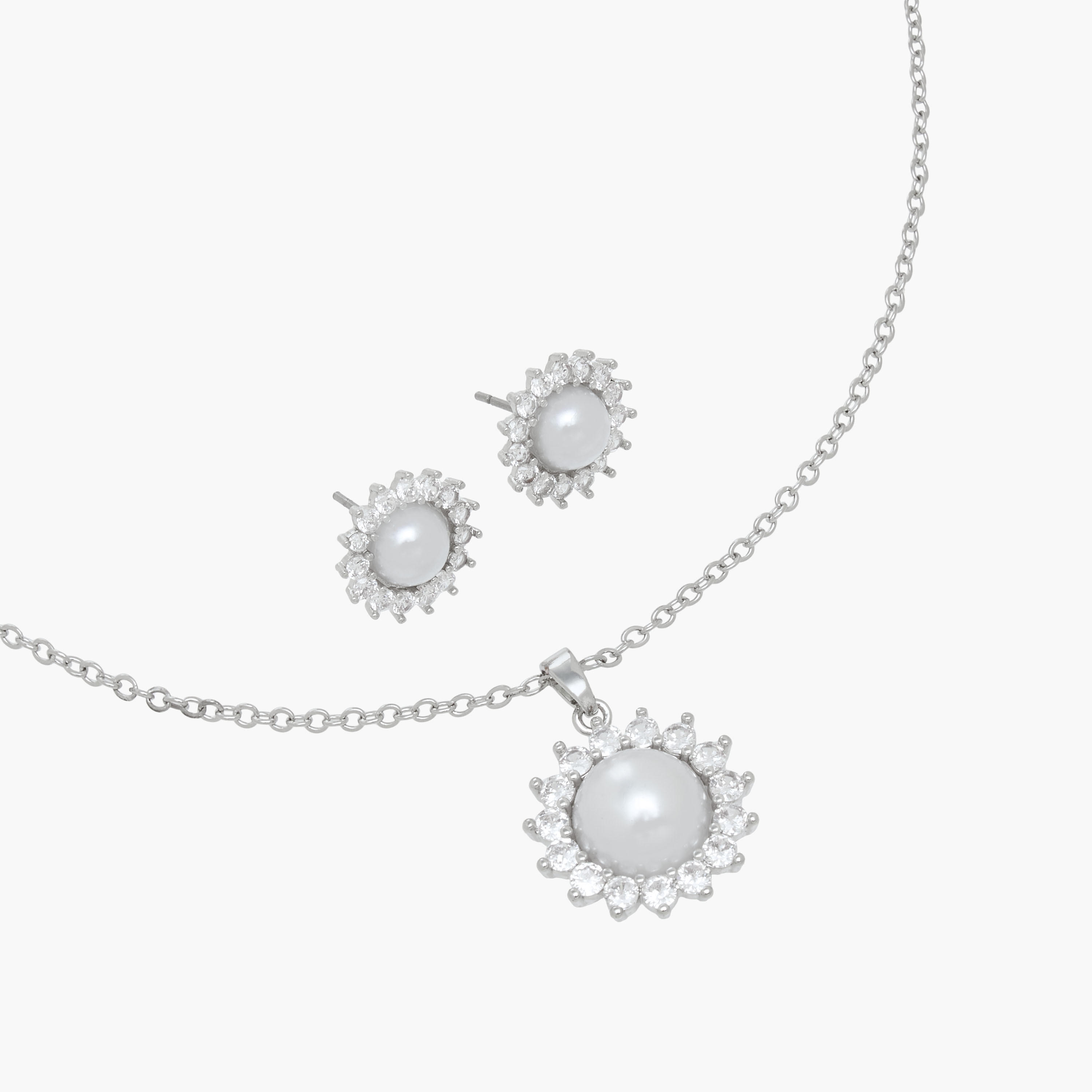 Set of 2 Embellished Cubic Zirconia Necklace and Earrings-women-watchesandjewellery-jewellery-jewellerysets-image-4