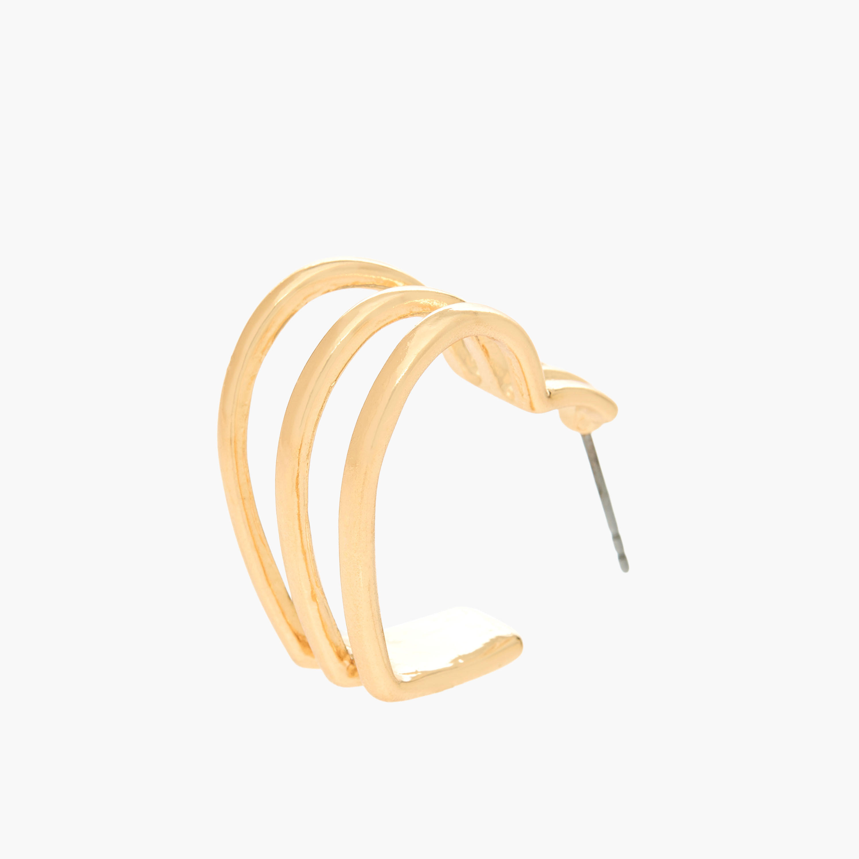 طقم حلقان طوق بلون ذهبي ومكبس إغلاق خلفي - طقم 6 أزواج-women-watchesandjewellery-jewellery-earrings-image-4