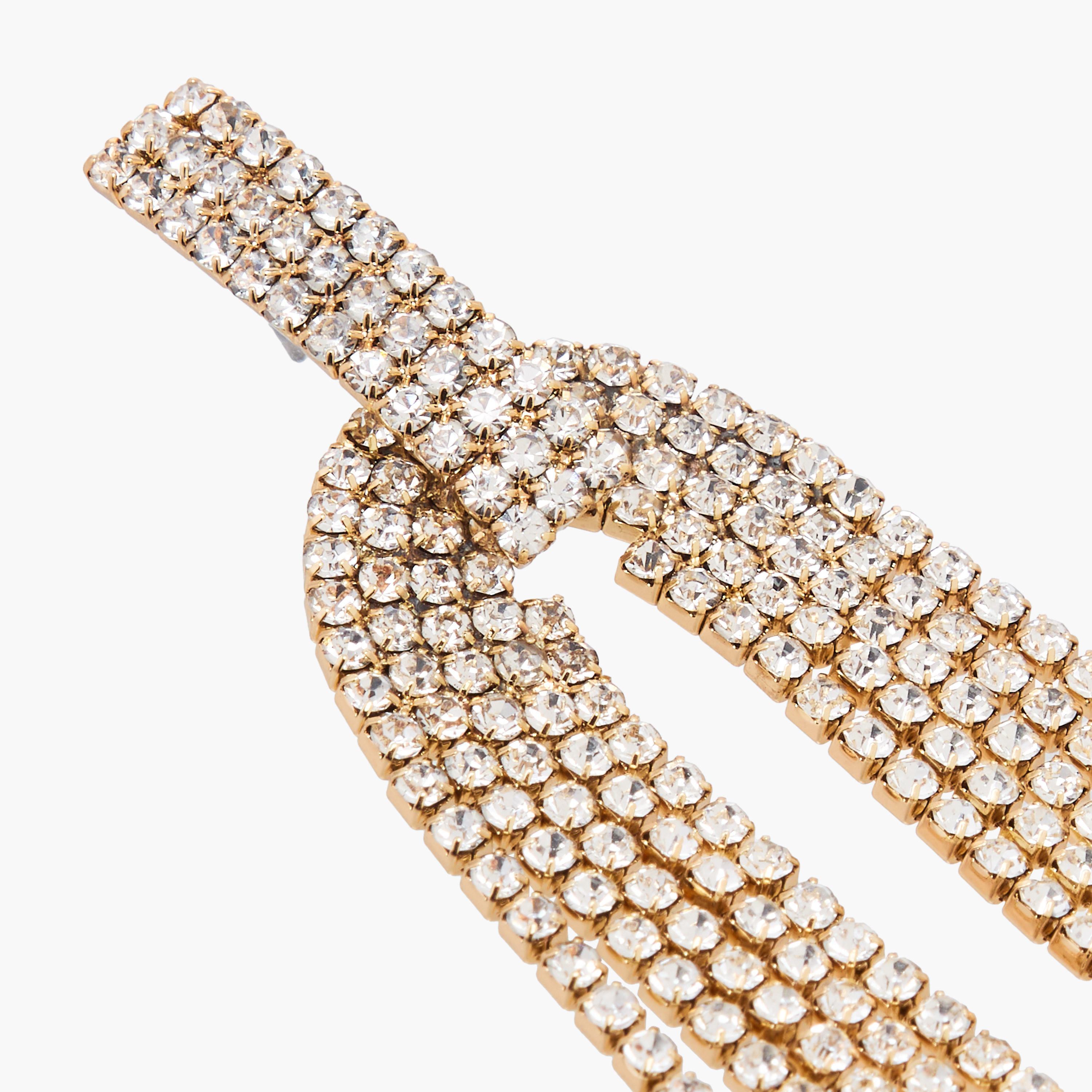 حلق ميتاليك متدلي مزين بالألماس بمكبس إغلاق خلفي-women-watchesandjewellery-jewellery-earrings-image-3
