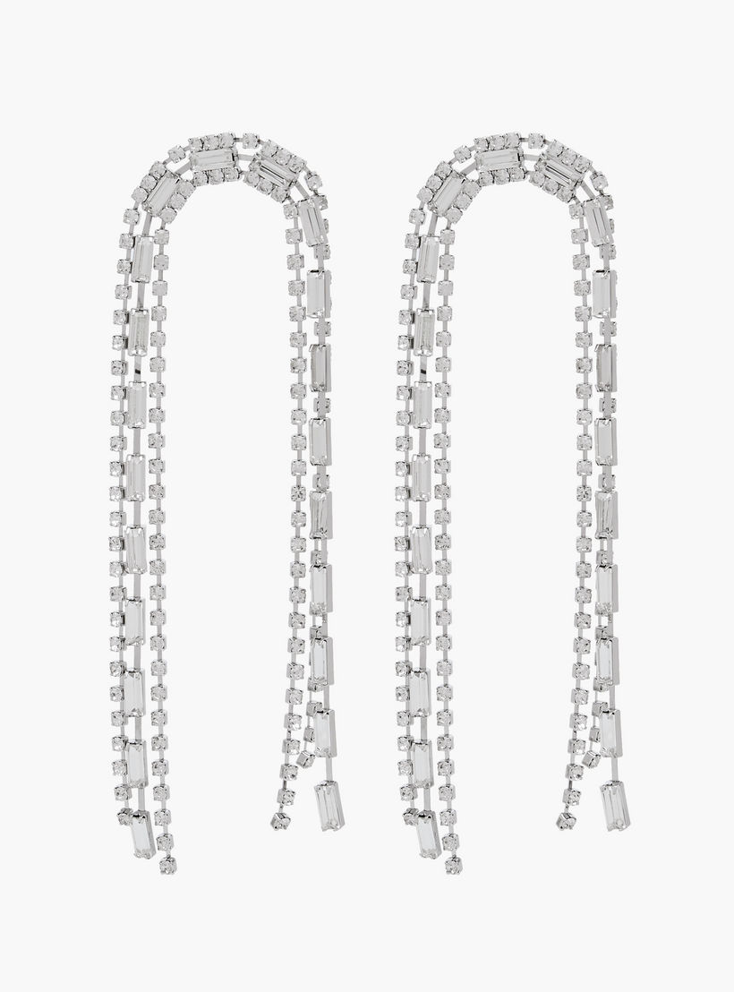 حلق متدلي بلون فضي ومكبس إغلاق خلفي-women-watchesandjewellery-jewellery-earrings-image-1