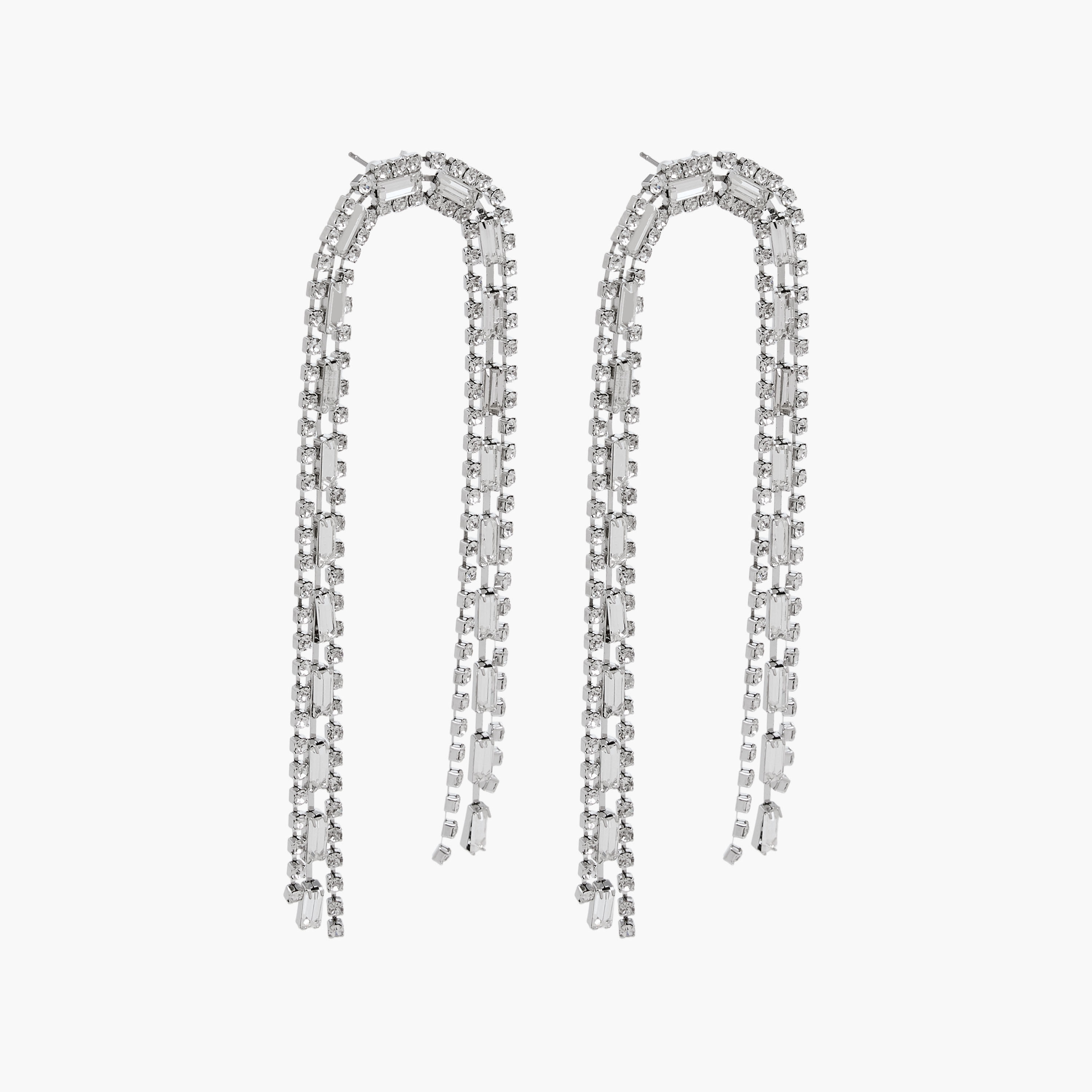 حلق متدلي بلون فضي ومكبس إغلاق خلفي-women-watchesandjewellery-jewellery-earrings-image-2