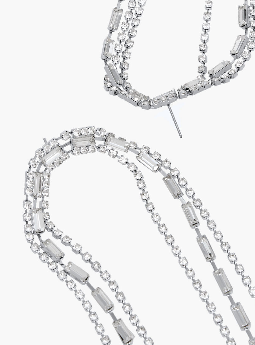 حلق متدلي بلون فضي ومكبس إغلاق خلفي-women-watchesandjewellery-jewellery-earrings-image-3
